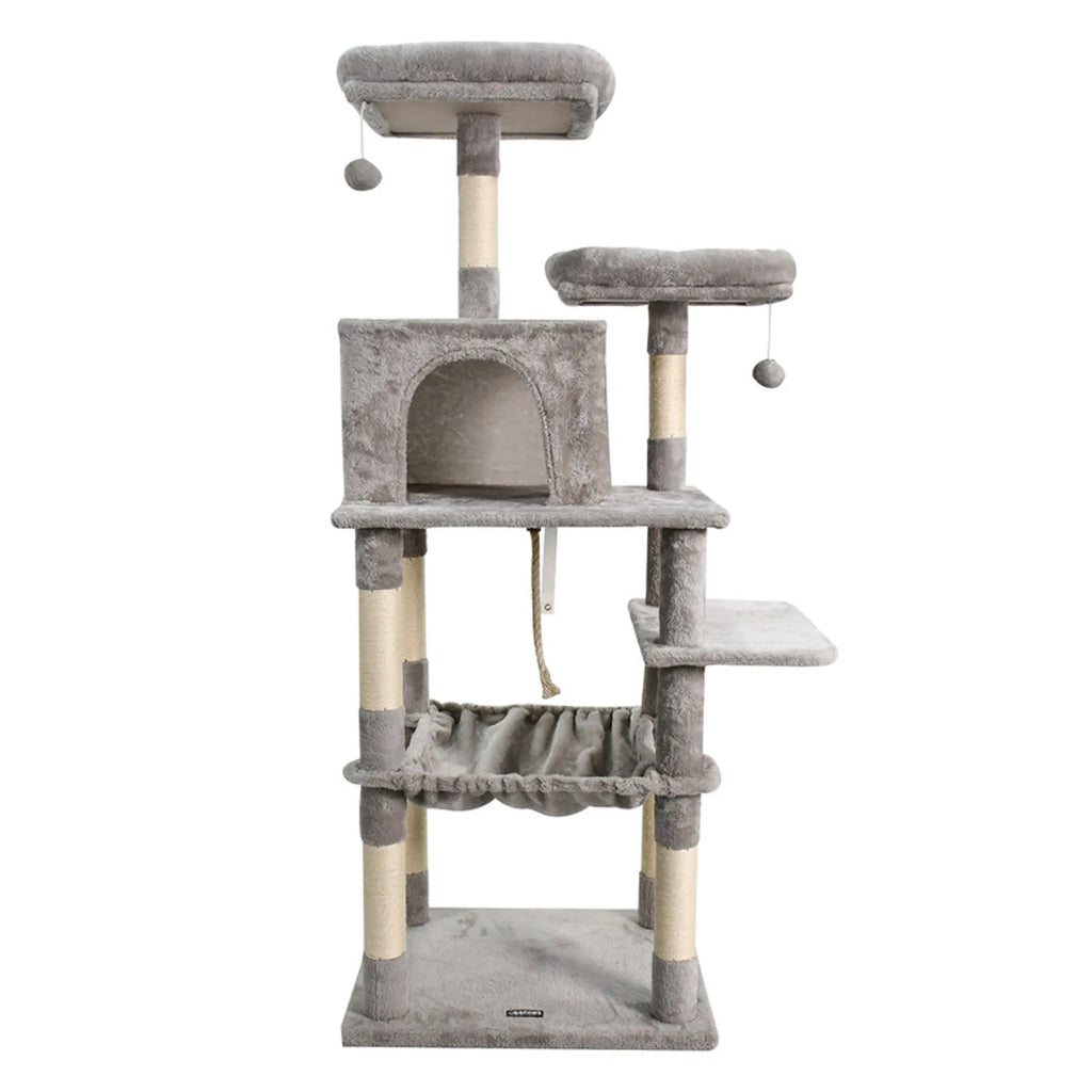 GOOPAWS 34-in Faux Fur Top Perch Cat Tree & Condo