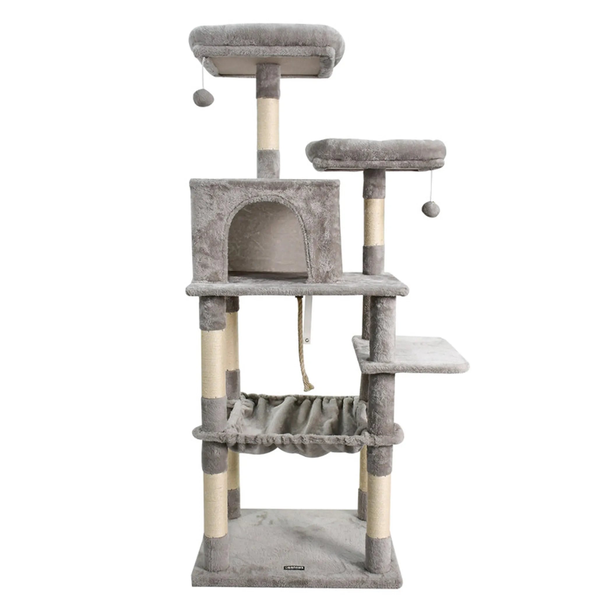 GOOPAWS 34-in Faux Fur Top Perch Cat Tree & Condo