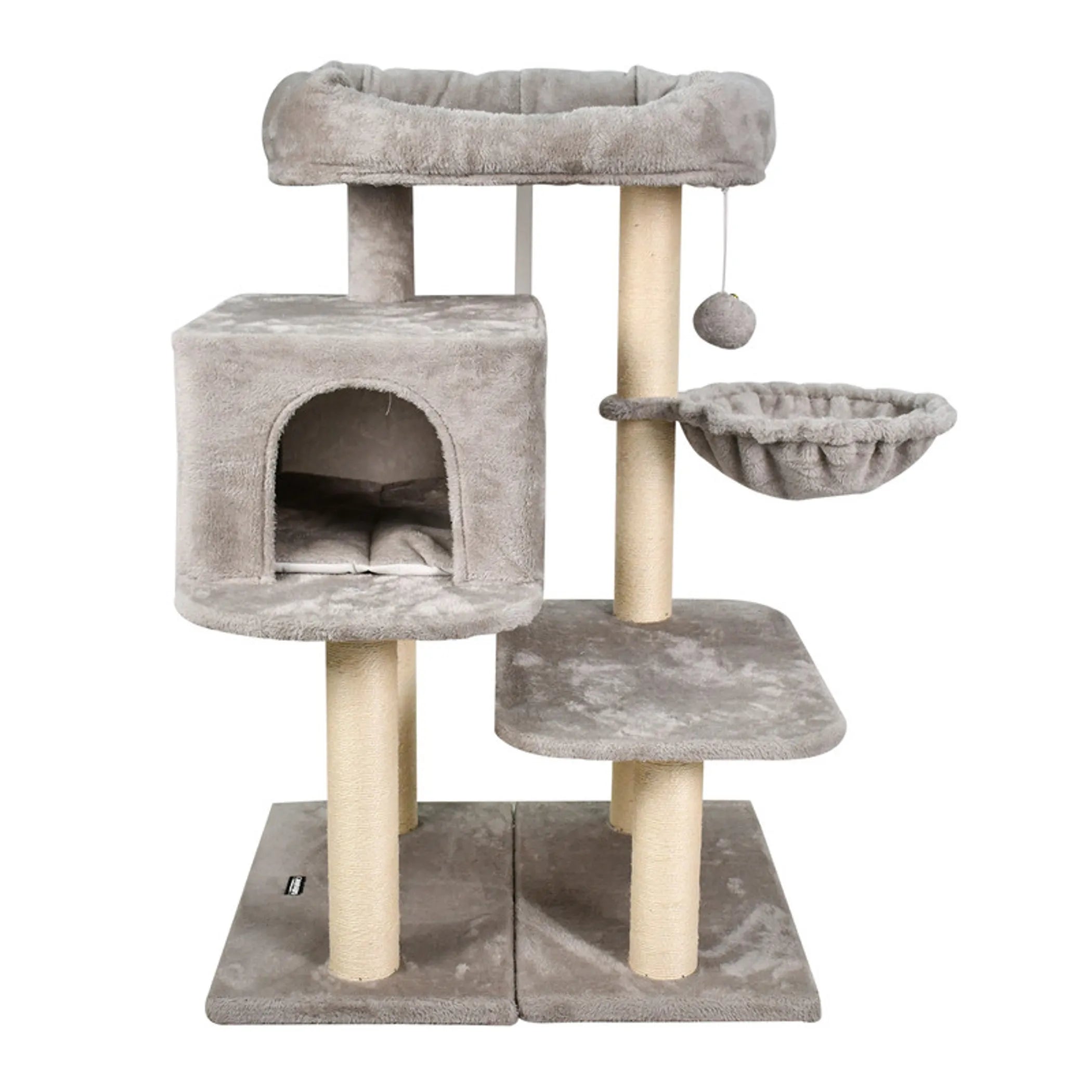GOOPAWS Multi-Level 60-in Faux Fur Cat Tree & Condo