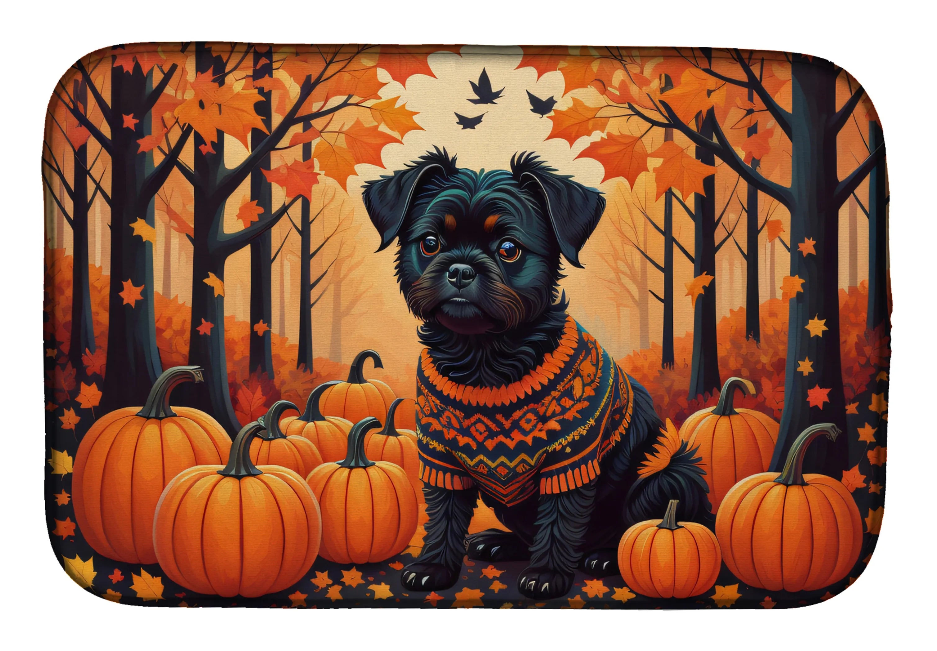 Autumn Leaves Dish Drying Mat - Size: 14  X 21" | Pack Of: 1 | Collection name: Autumn leaves