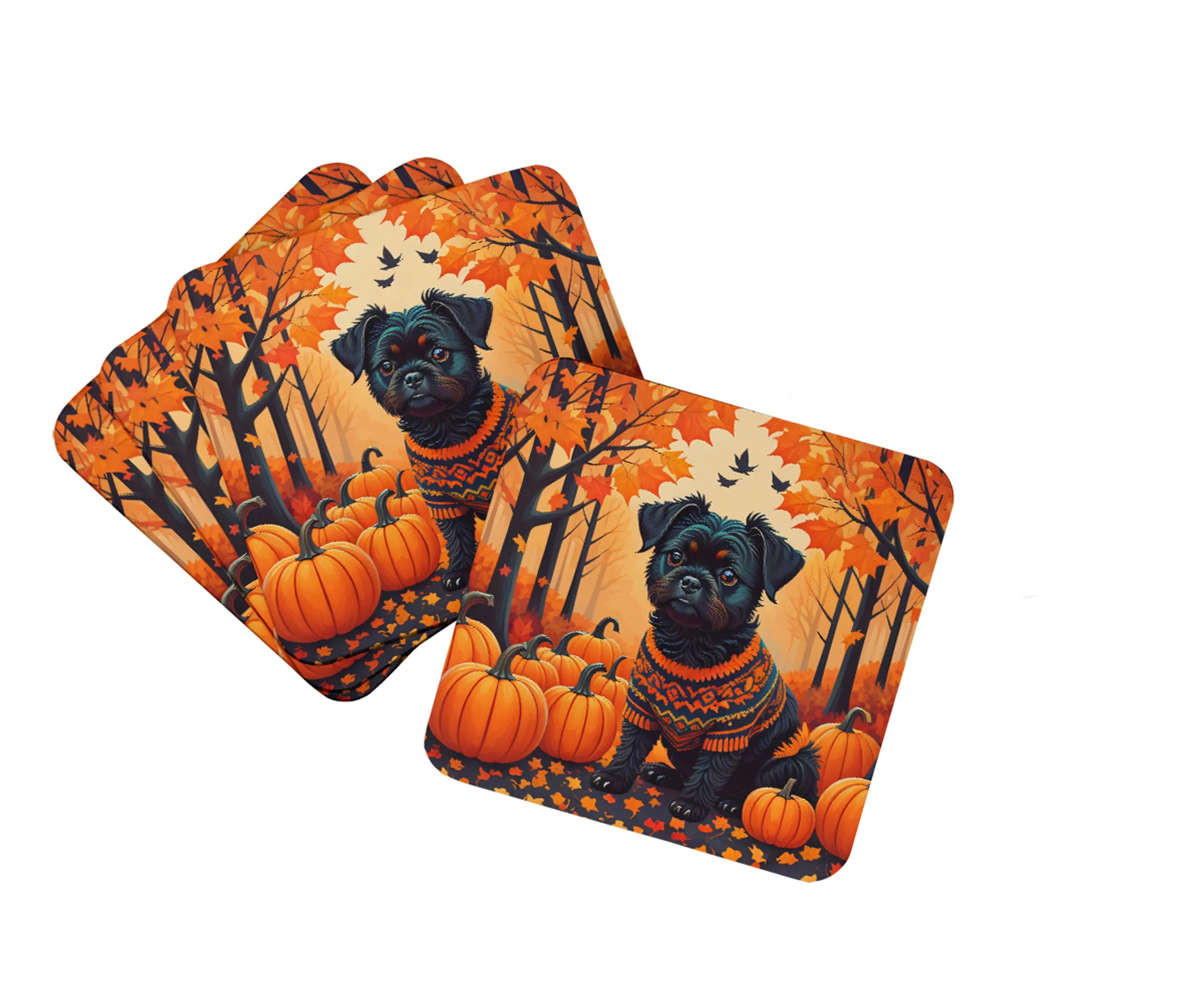 Autumn Leaves Foam Coasters - Size: 3.5 | Pack Of: 1 | Collection name: Autumn leaves