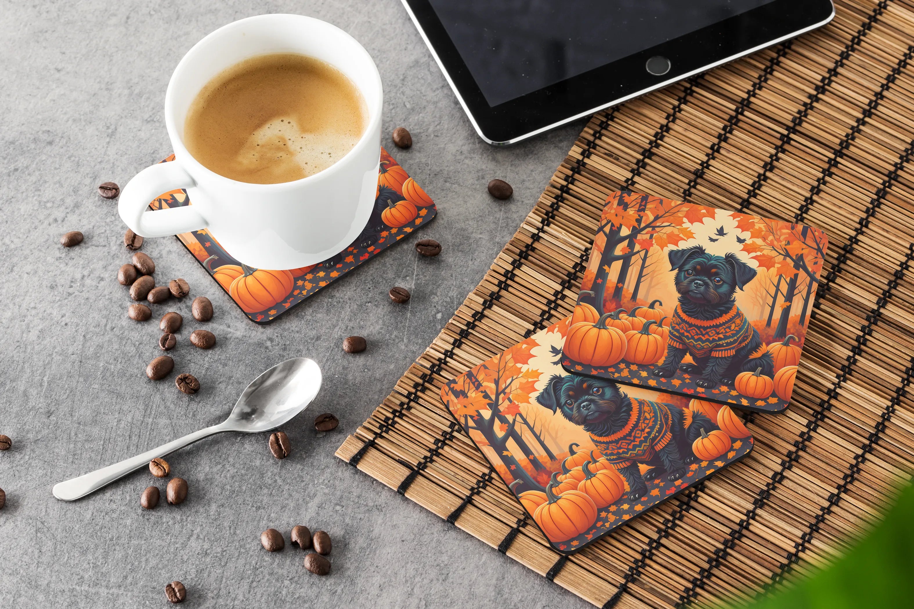 Autumn Leaves Foam Coasters - Size: 3.5 | Pack Of: 1 | Collection name: Autumn leaves