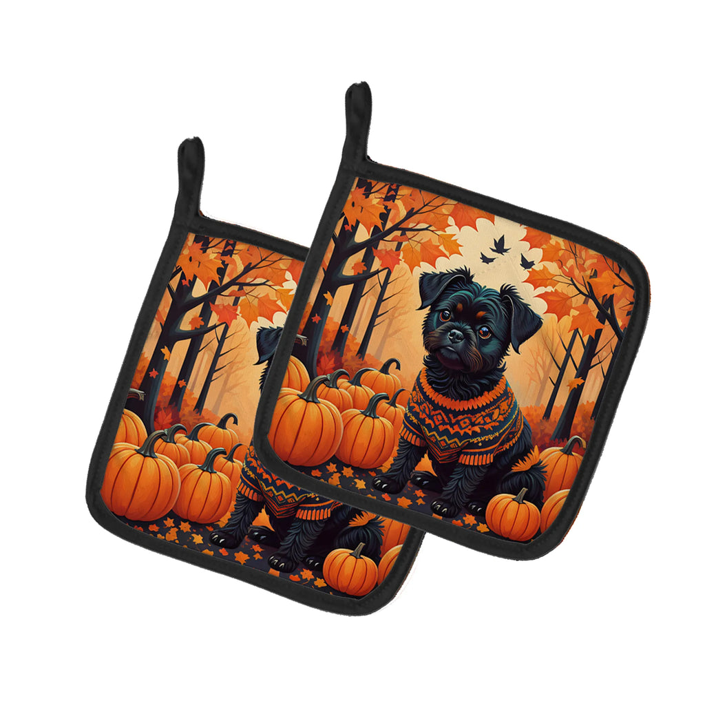 Autumn Leaves Pair of Pot Holders - Size: 7.5HX7.5W | Pack Of: 1 | Collection name: Autumn leaves