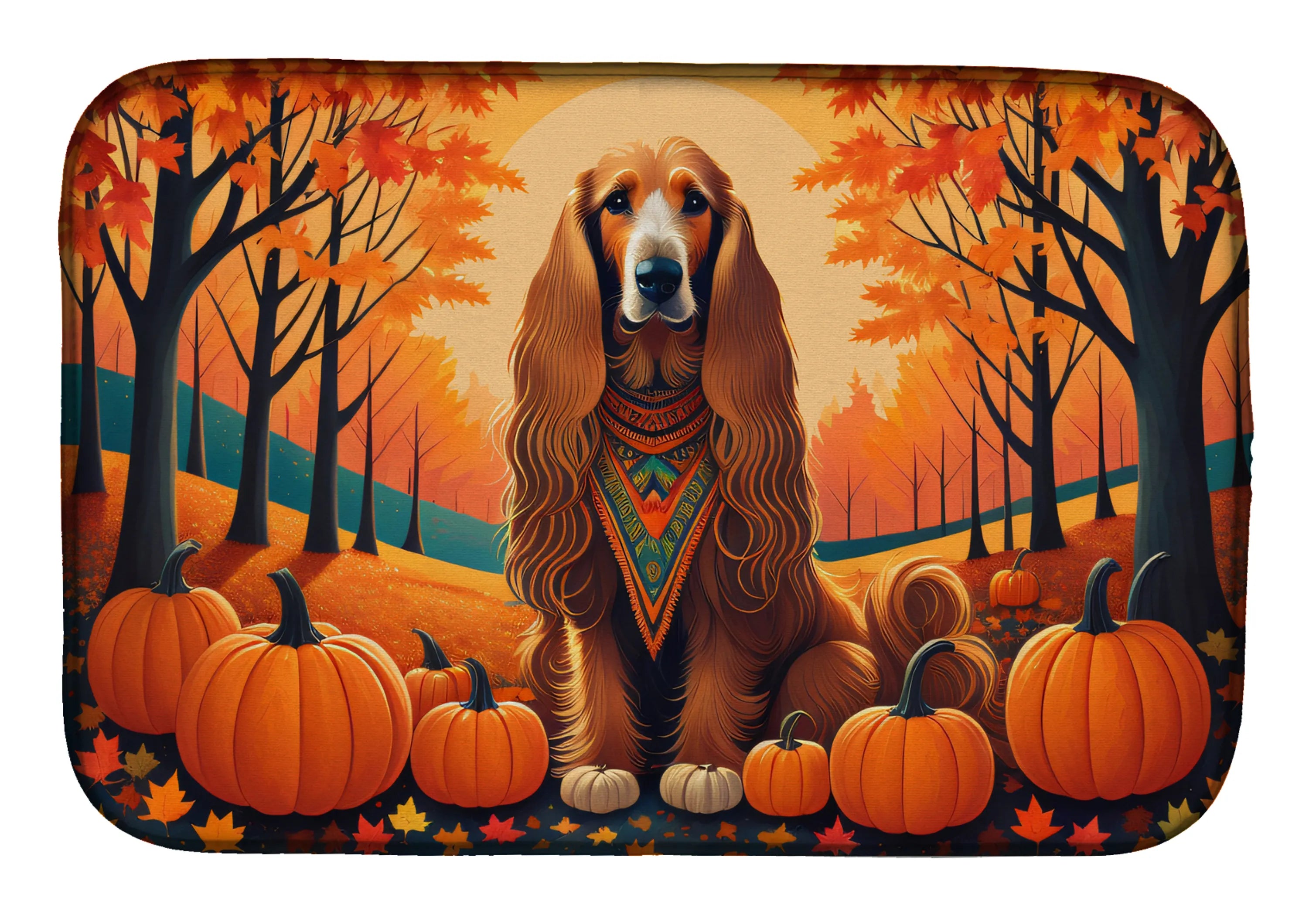 Autumn Leaves Dish Drying Mat - Size: 14  X 21" | Pack Of: 1 | Collection name: Autumn leaves