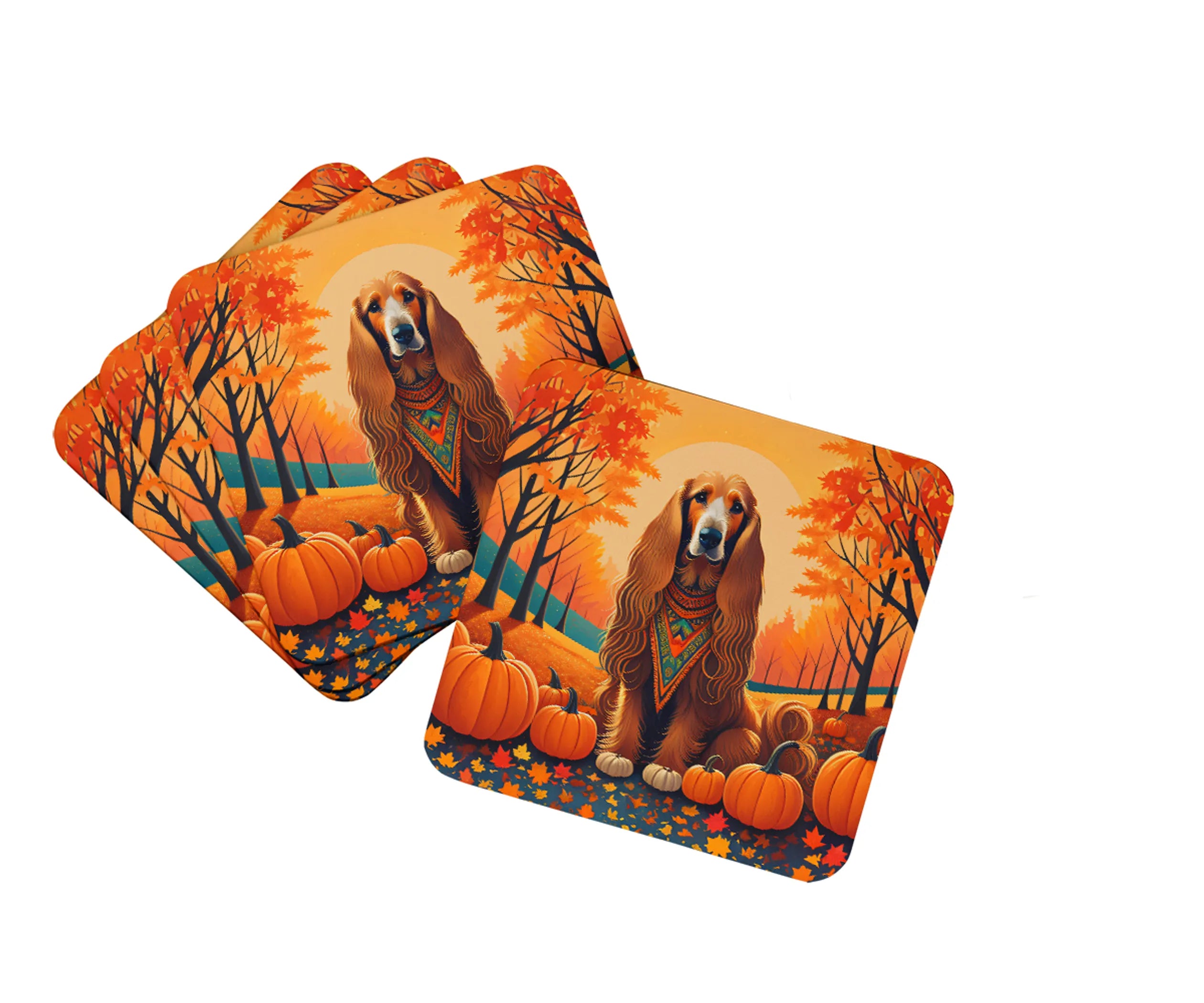 Autumn Leaves Foam Coasters - Size: 3.5 | Pack Of: 1 | Collection name: Autumn leaves