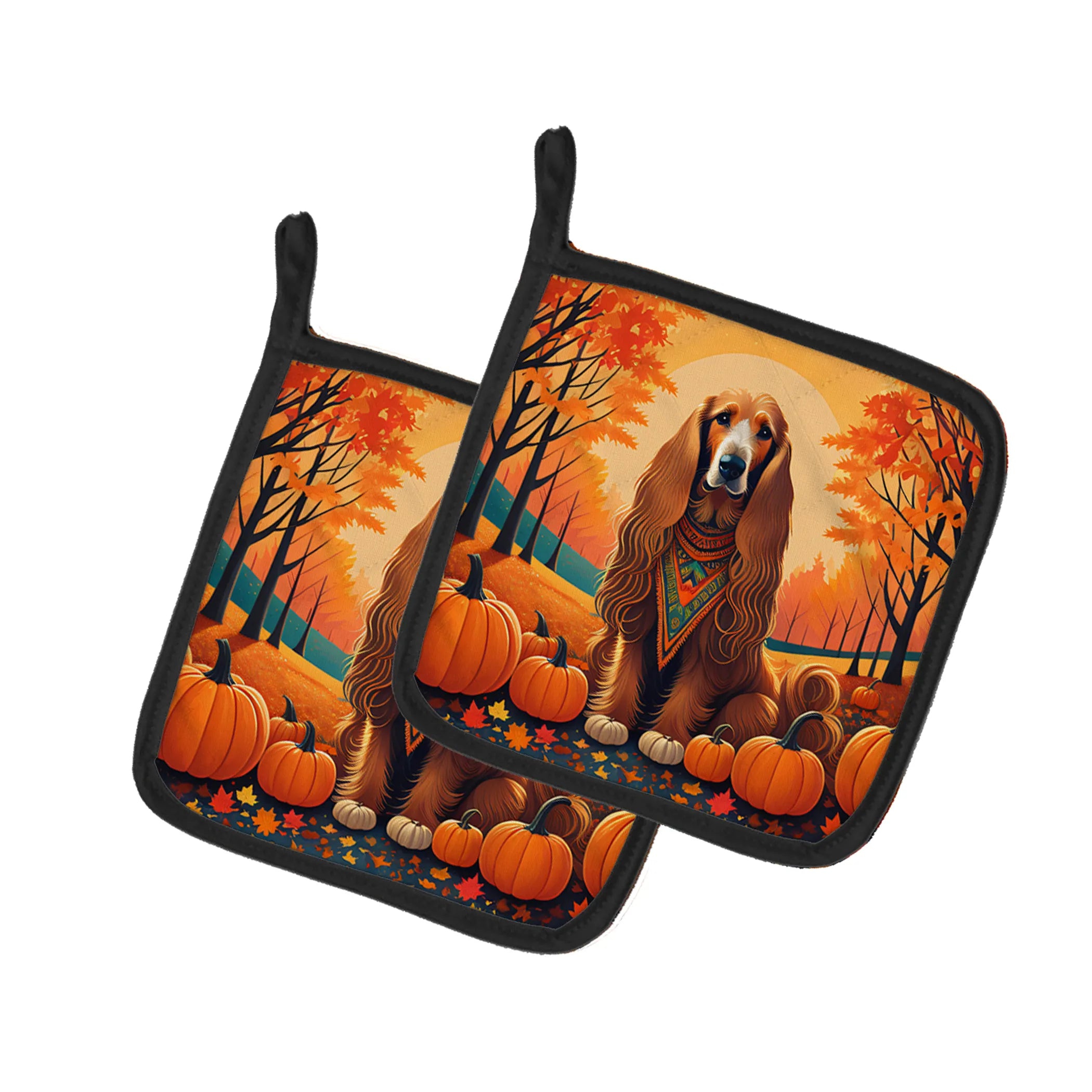 Autumn Leaves Pair of Pot Holders - Size: 7.5HX7.5W | Pack Of: 1 | Collection name: Autumn leaves