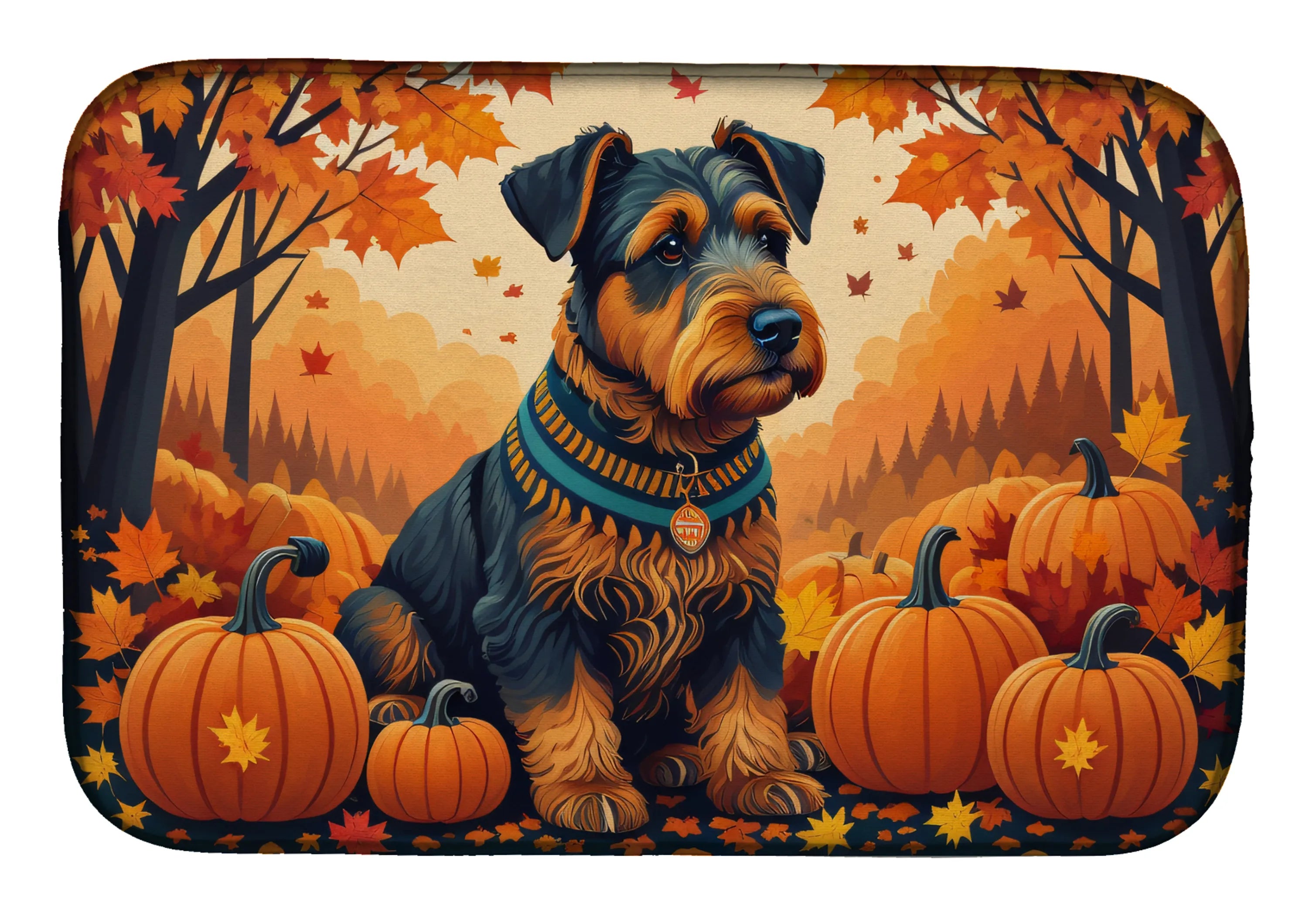 Autumn Leaves Dish Drying Mat - Size: 14  X 21" | Pack Of: 1 | Collection name: Autumn leaves