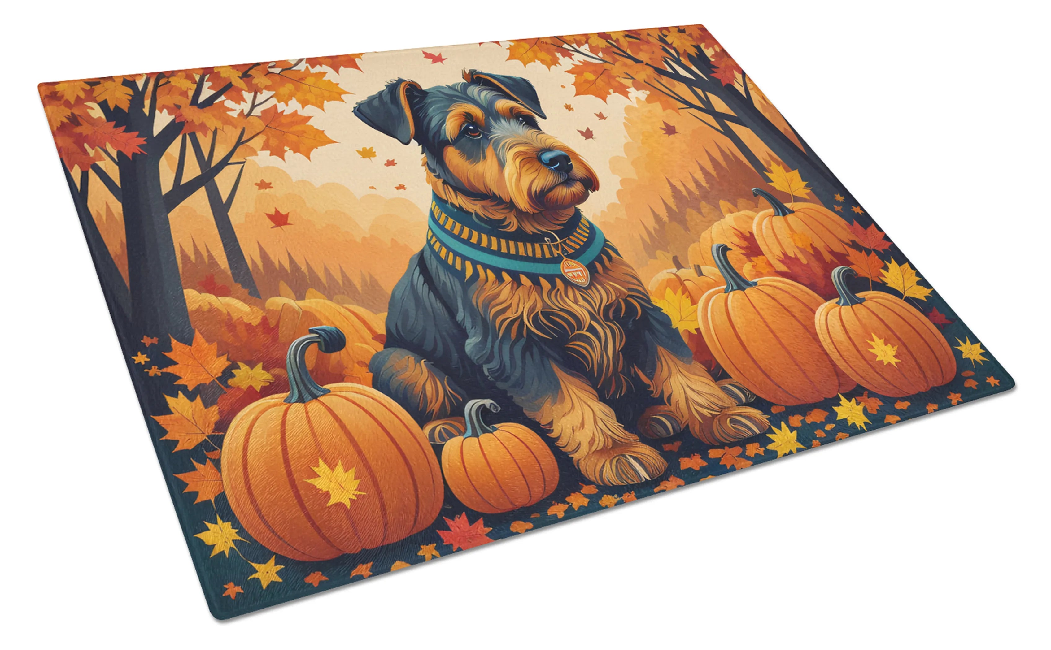 Autumn Leaves Glass Cutting Board - Size: LARGE | Pack Of: 1 | Collection name: Autumn leaves
