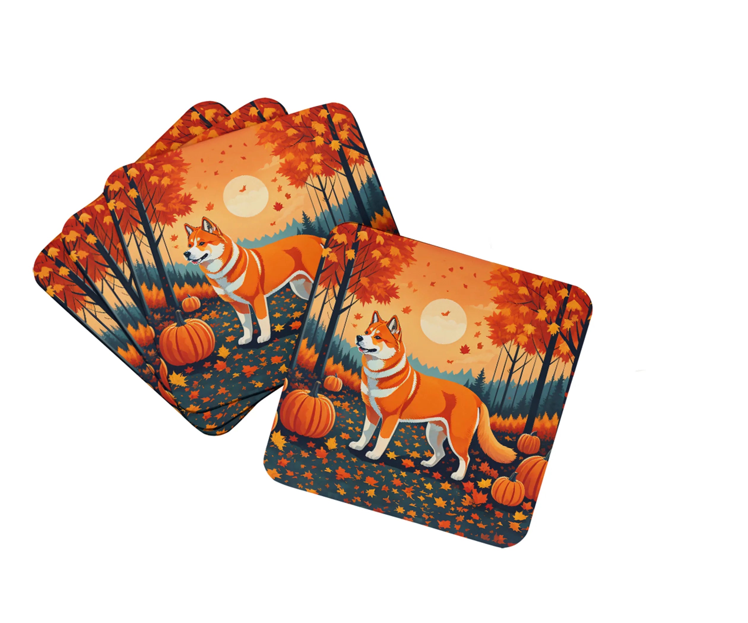 Autumn Leaves Foam Coasters - Size: 3.5 | Pack Of: 1 | Collection name: Autumn leaves