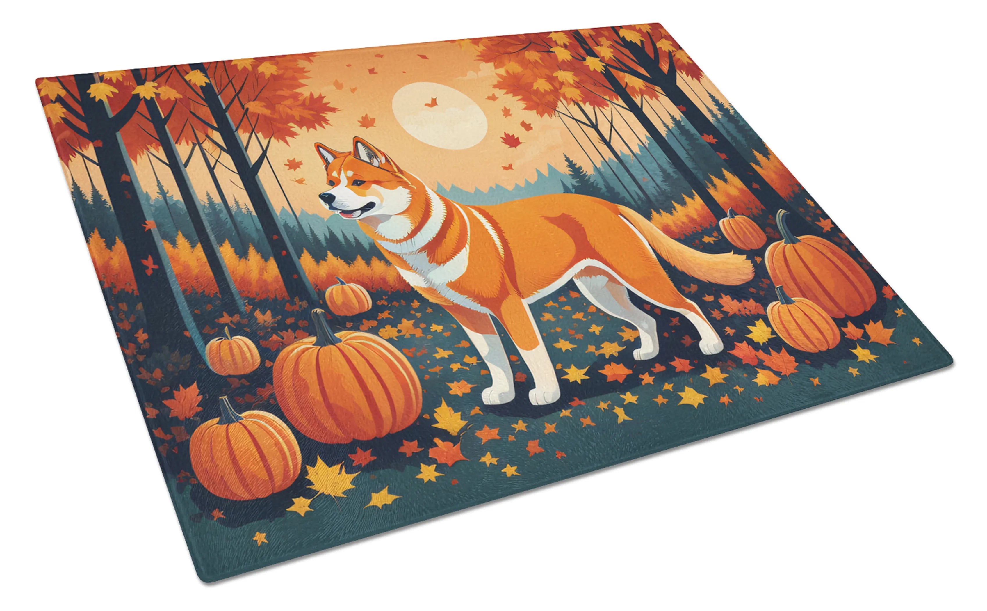 Autumn Leaves Glass Cutting Board - Size: LARGE | Pack Of: 1 | Collection name: Autumn leaves
