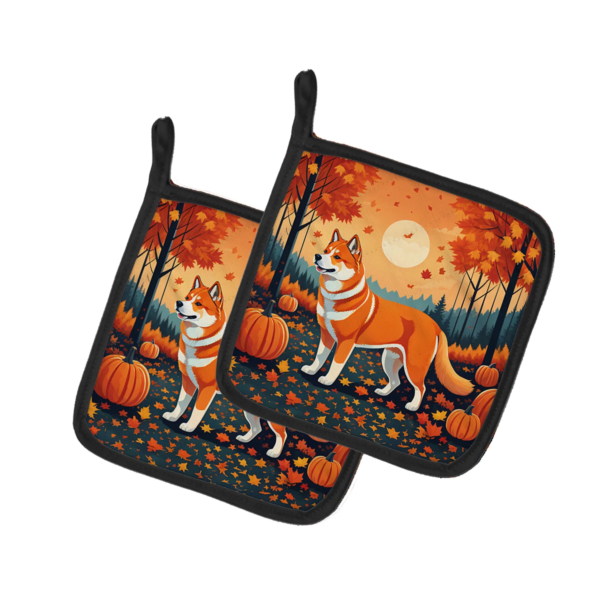 Autumn Leaves Pair of Pot Holders - Size: 7.5HX7.5W | Pack Of: 1 | Collection name: Autumn leaves