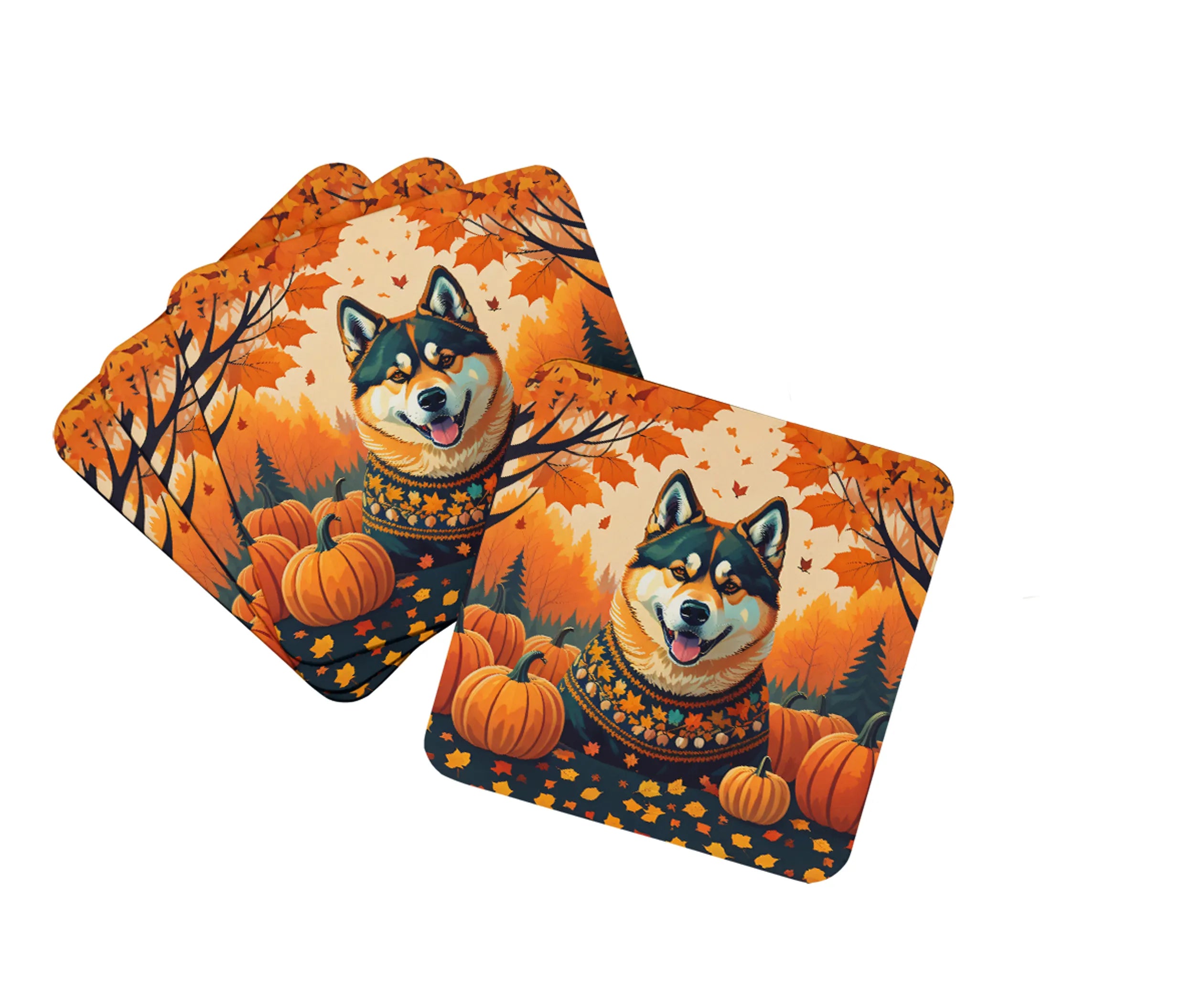 Autumn Leaves Foam Coasters - Size: 3.5 | Pack Of: 1 | Collection name: Autumn leaves