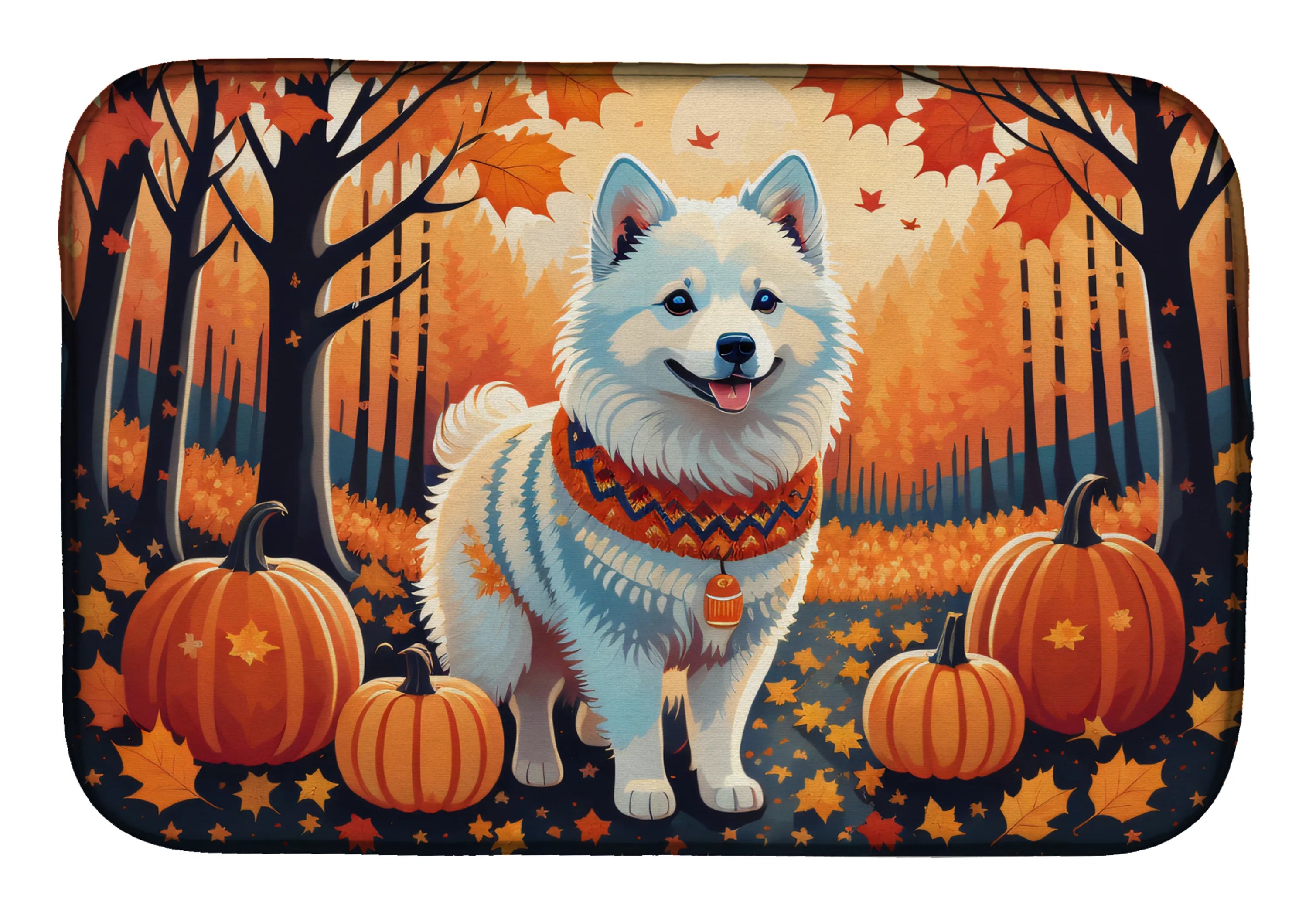 Autumn Leaves Dish Drying Mat - Size: 14  X 21" | Pack Of: 1 | Collection name: Autumn leaves