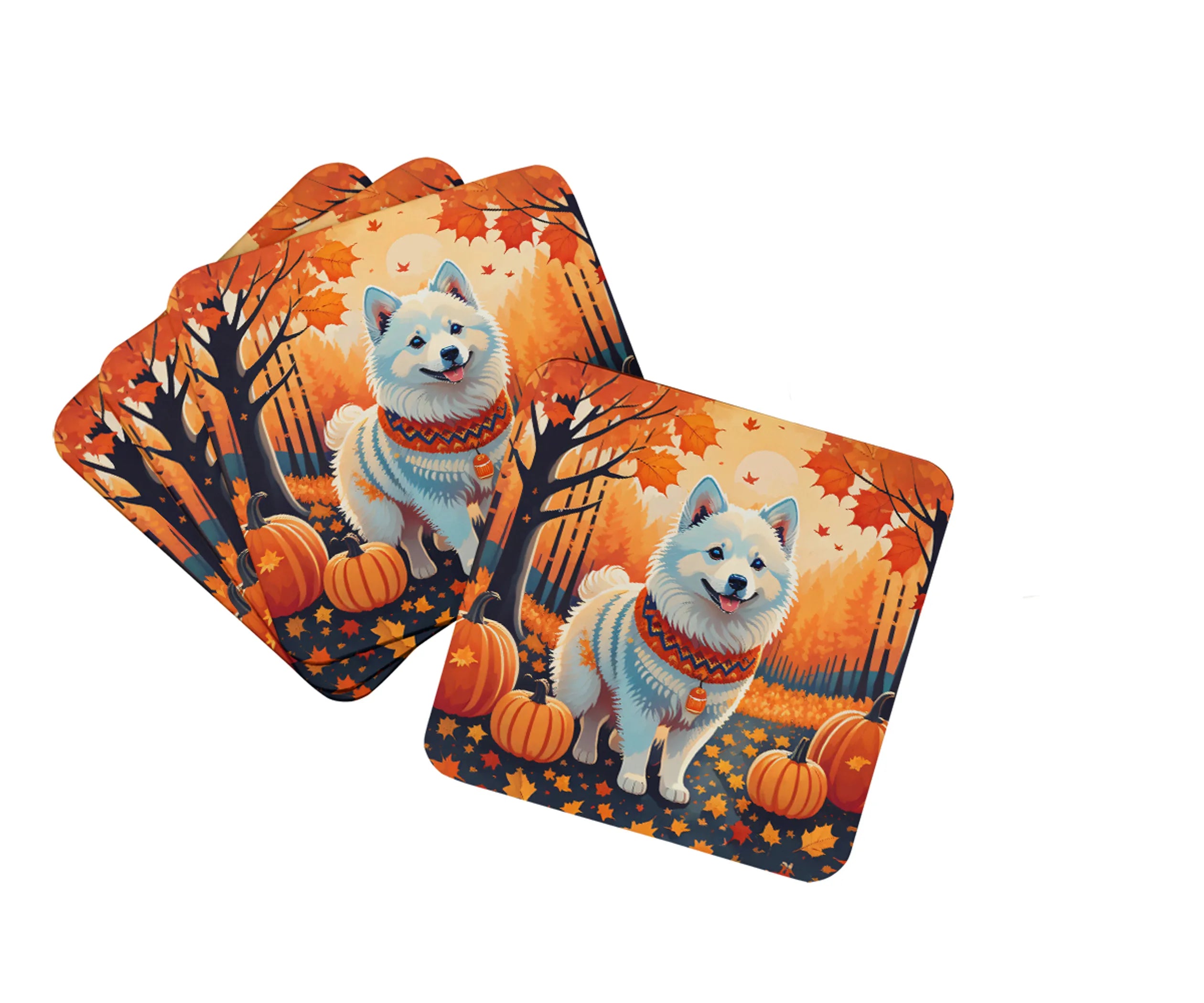 Autumn Leaves Foam Coasters - Size: 3.5 | Pack Of: 1 | Collection name: Autumn leaves