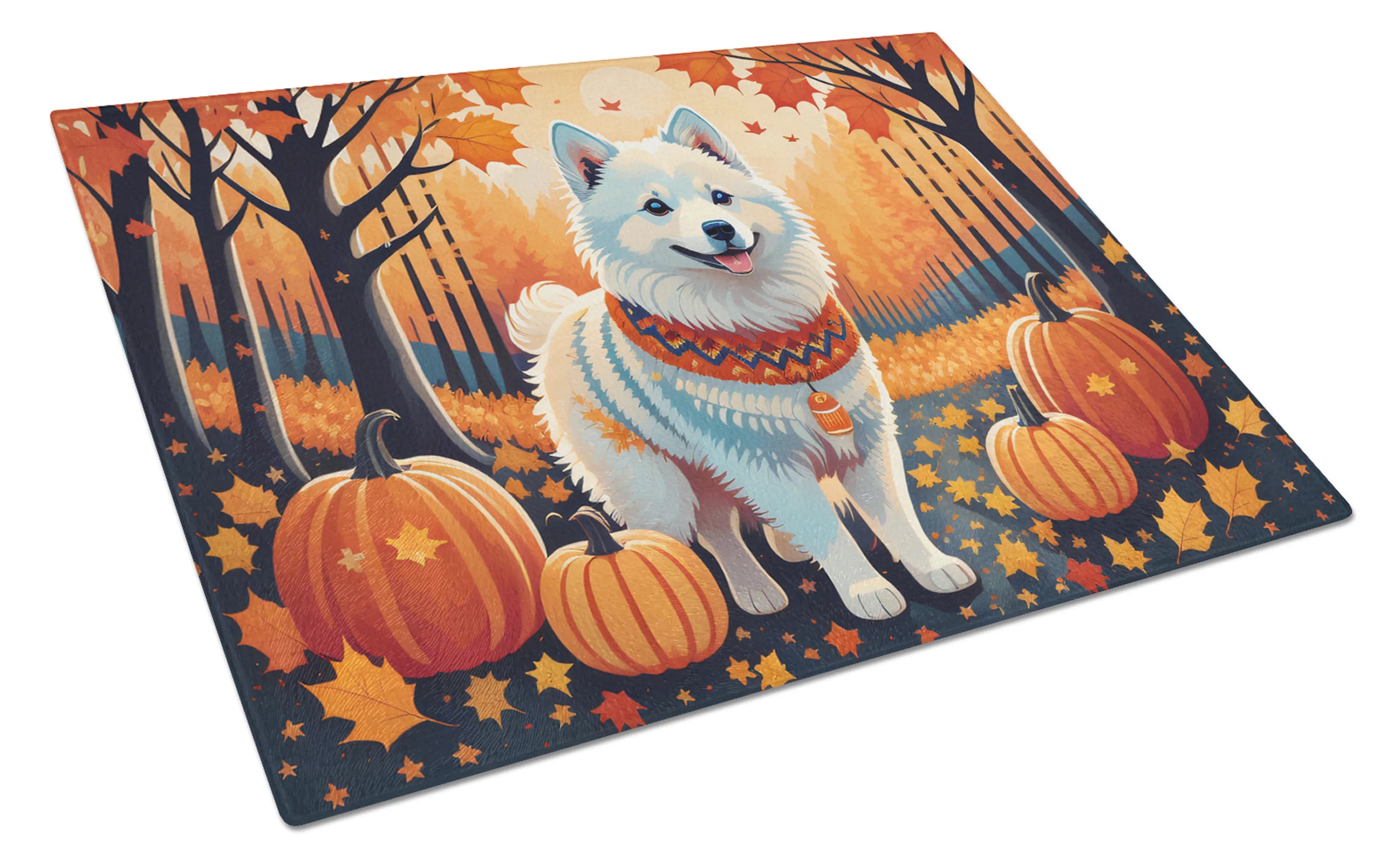 Autumn Leaves Glass Cutting Board - Size: LARGE | Pack Of: 1 | Collection name: Autumn leaves