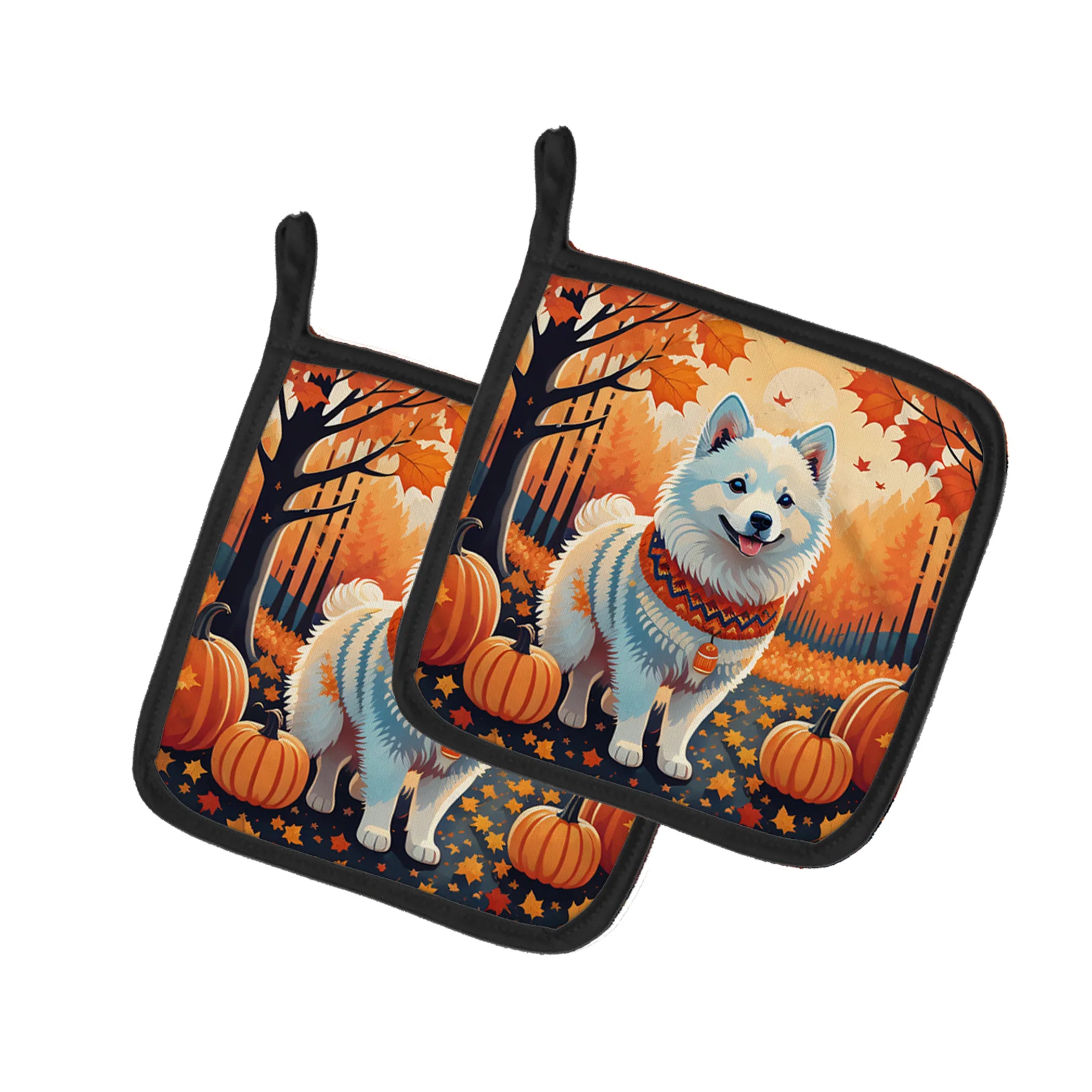 Autumn Leaves Pair of Pot Holders - Size: 7.5HX7.5W | Pack Of: 1 | Collection name: Autumn leaves
