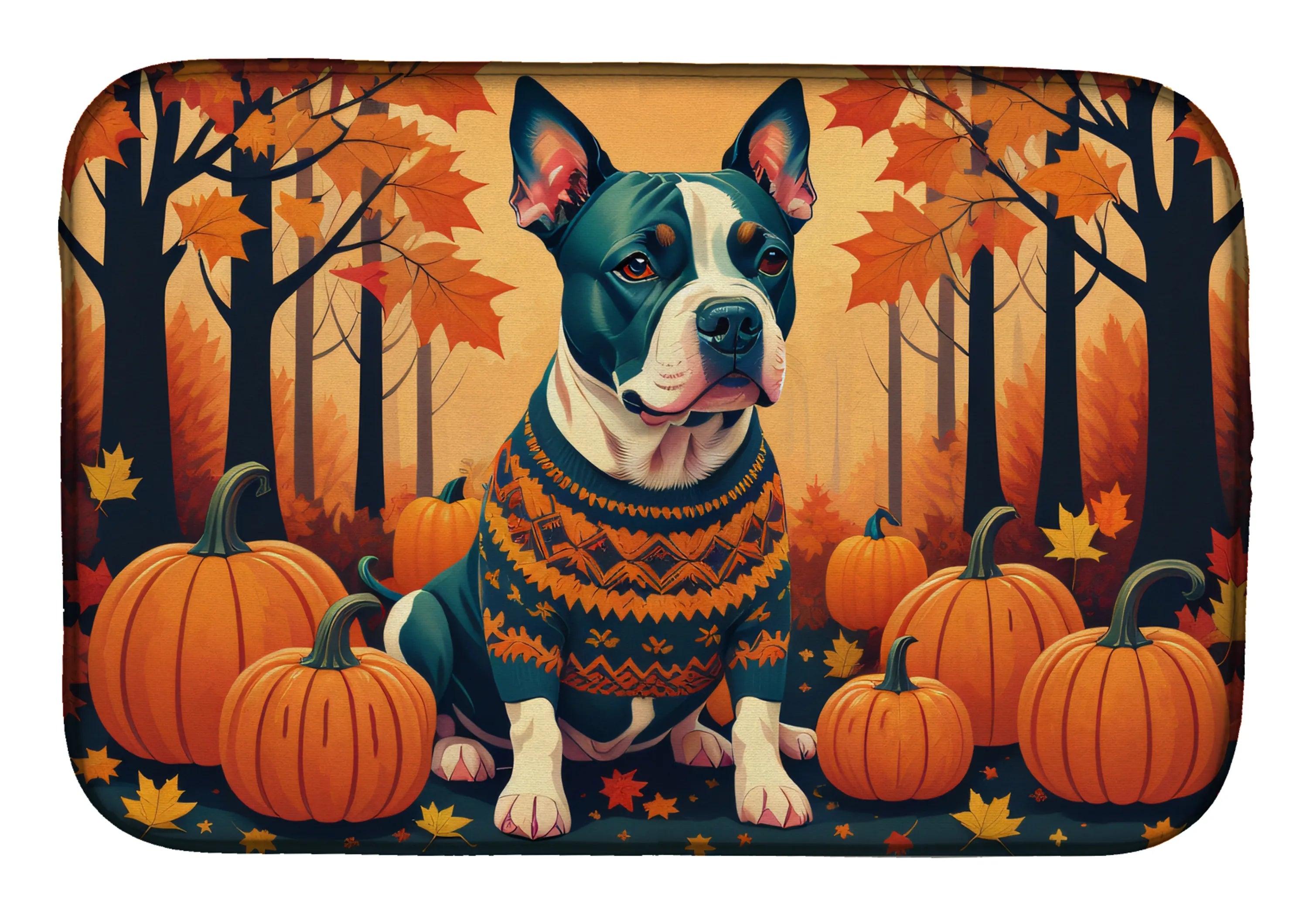 Autumn Leaves Dish Drying Mat - Size: 14  X 21" | Pack Of: 1 | Collection name: Autumn leaves