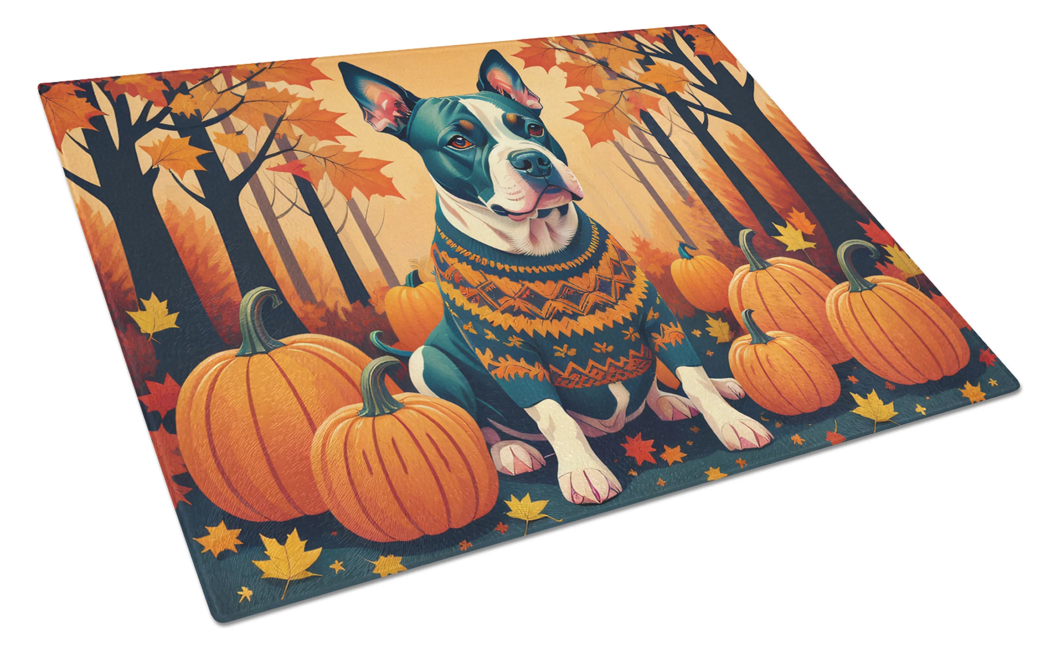 Autumn Leaves Glass Cutting Board - Size: LARGE | Pack Of: 1 | Collection name: Autumn leaves