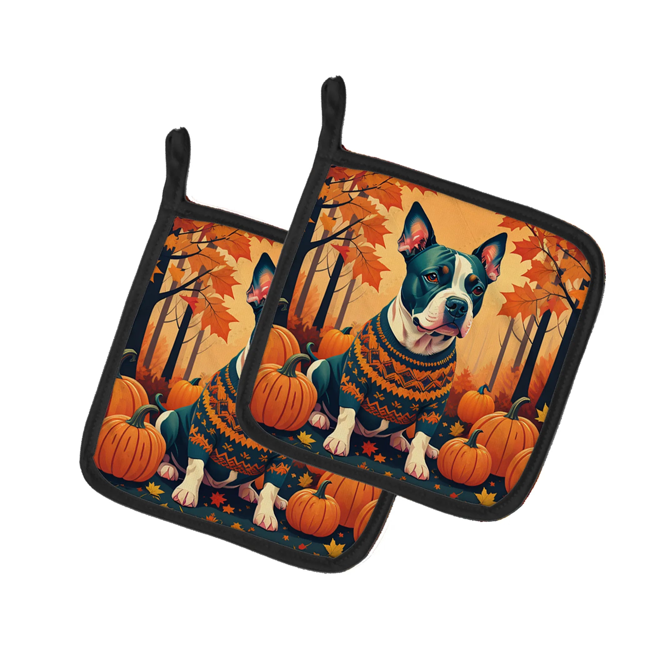 Autumn Leaves Pair of Pot Holders - Size: 7.5HX7.5W | Pack Of: 1 | Collection name: Autumn leaves