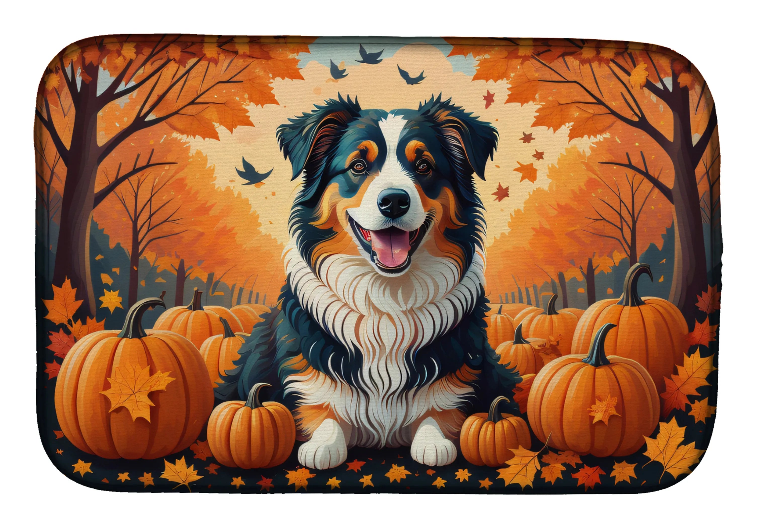 Autumn Leaves Dish Drying Mat - Size: 14  X 21" | Pack Of: 1 | Collection name: Autumn leaves