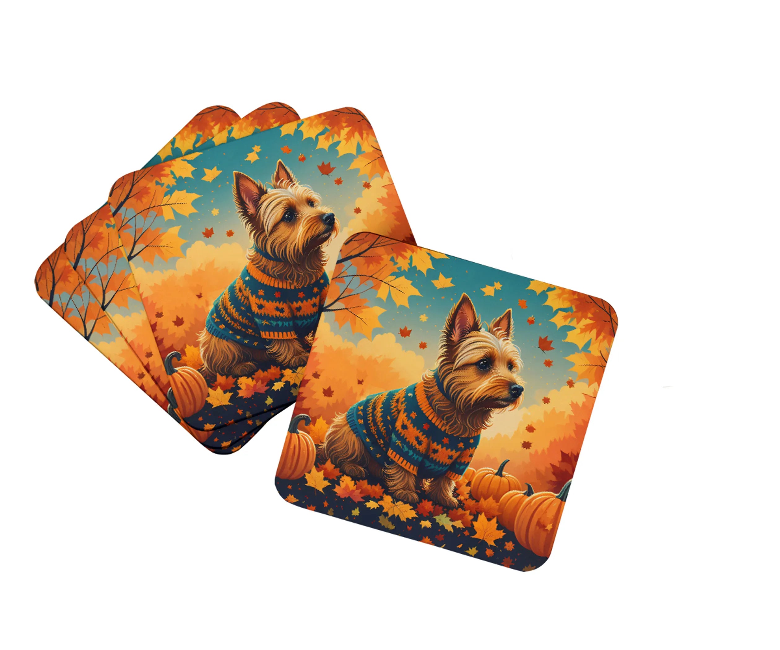Autumn Leaves Foam Coasters - Size: 3.5 | Pack Of: 1 | Collection name: Autumn leaves