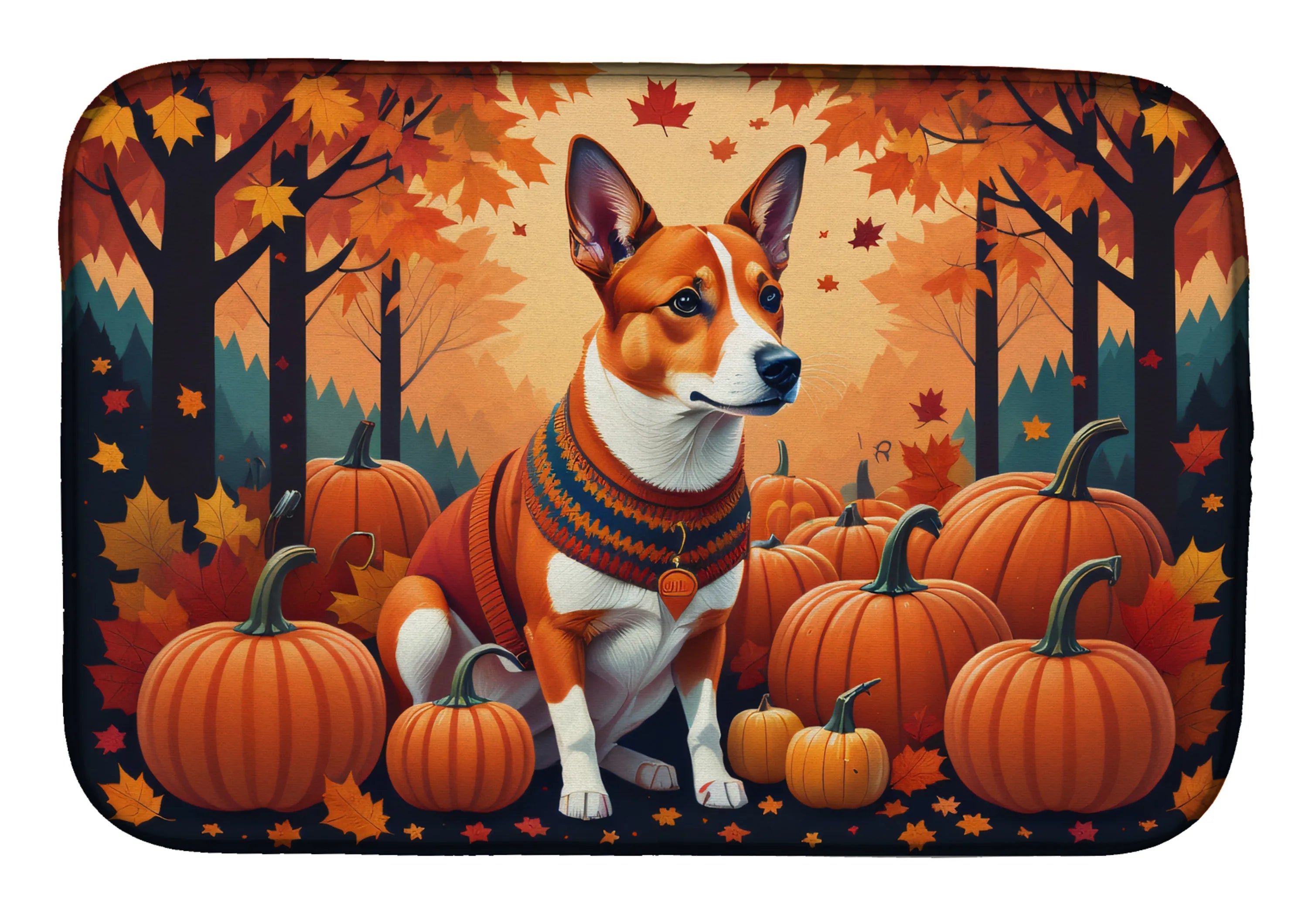 Autumn Leaves Dish Drying Mat - Size: 14  X 21" | Pack Of: 1 | Collection name: Autumn leaves
