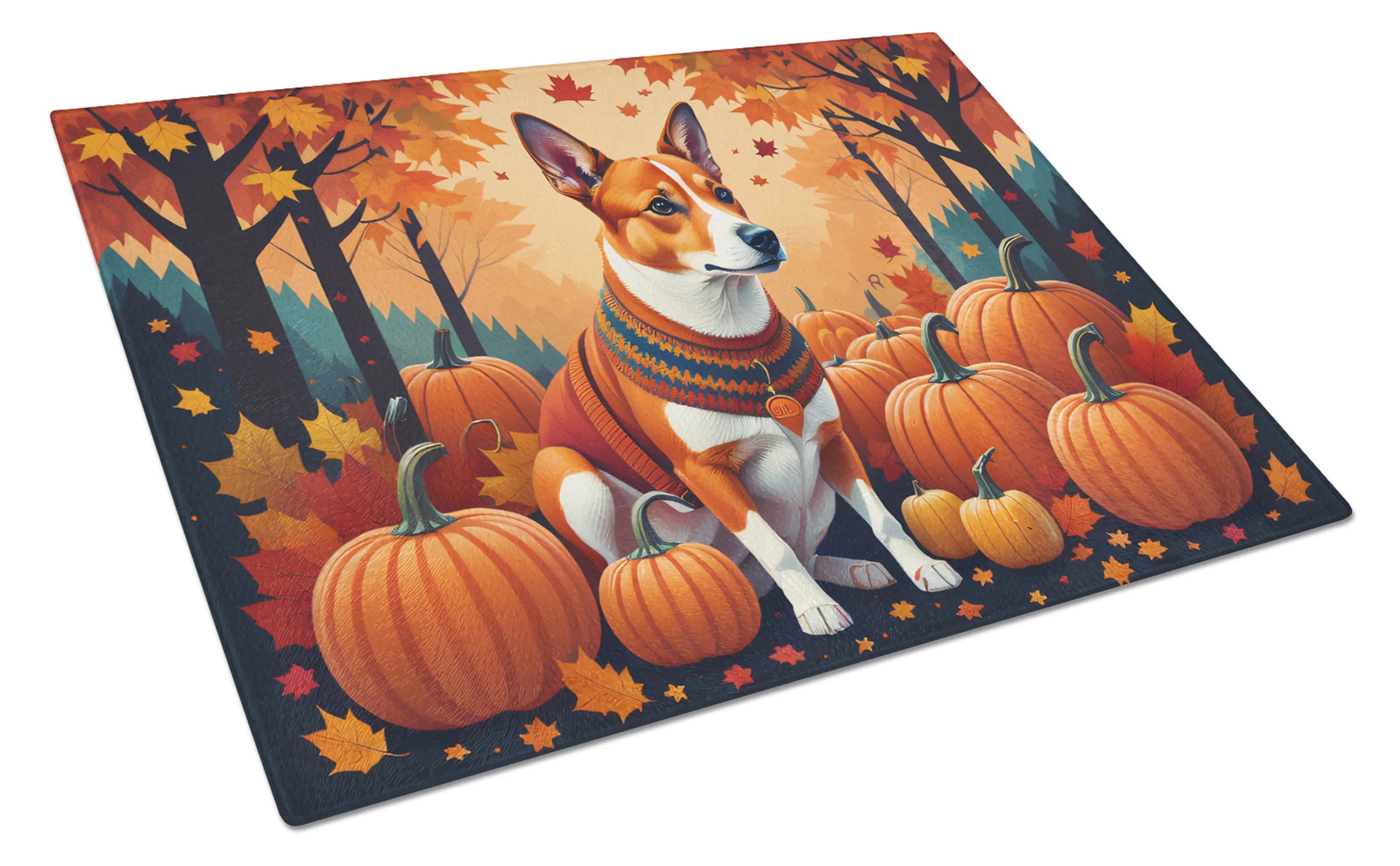 Autumn Leaves Glass Cutting Board - Size: LARGE | Pack Of: 1 | Collection name: Autumn leaves