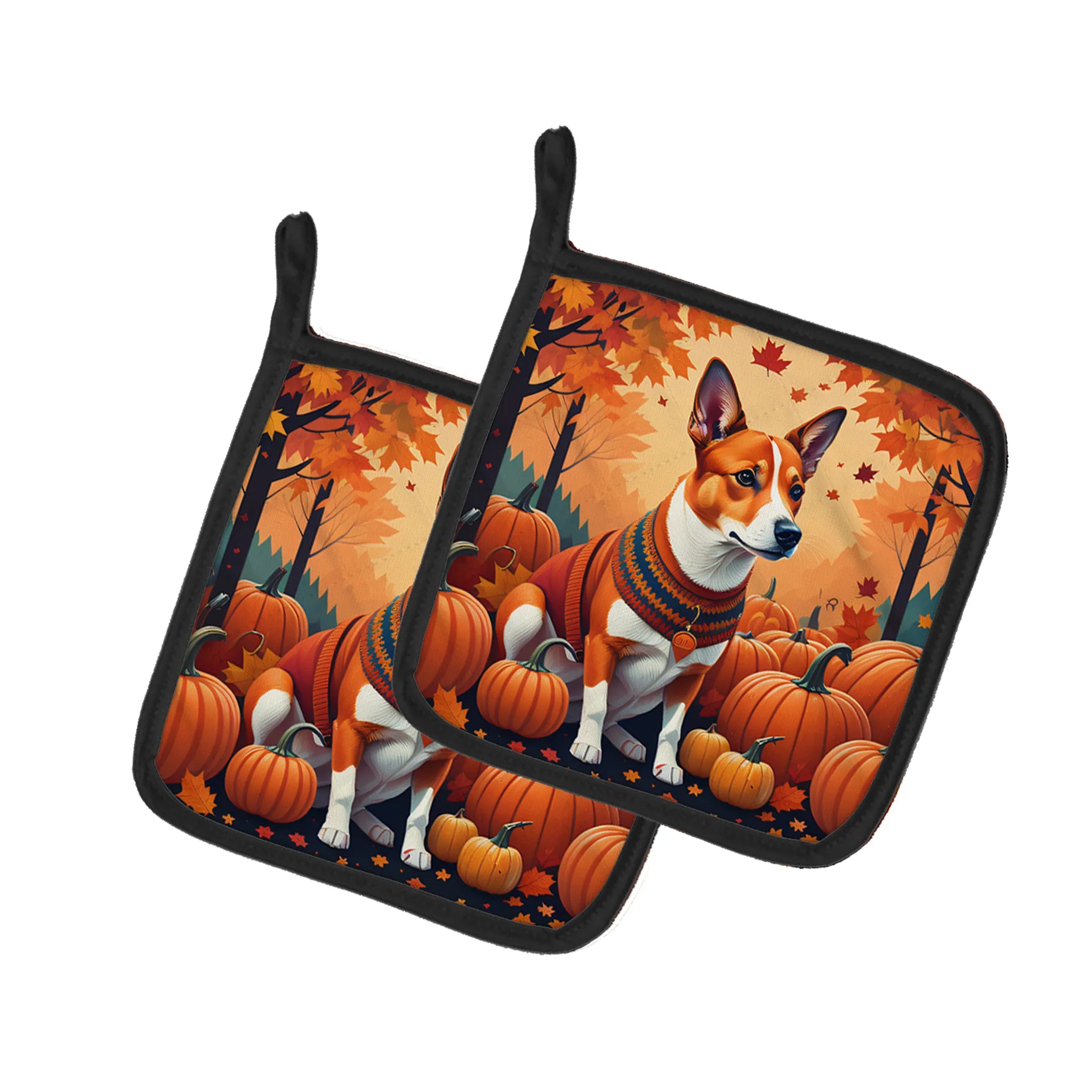 Autumn Leaves Pair of Pot Holders - Size: 7.5HX7.5W | Pack Of: 1 | Collection name: Autumn leaves