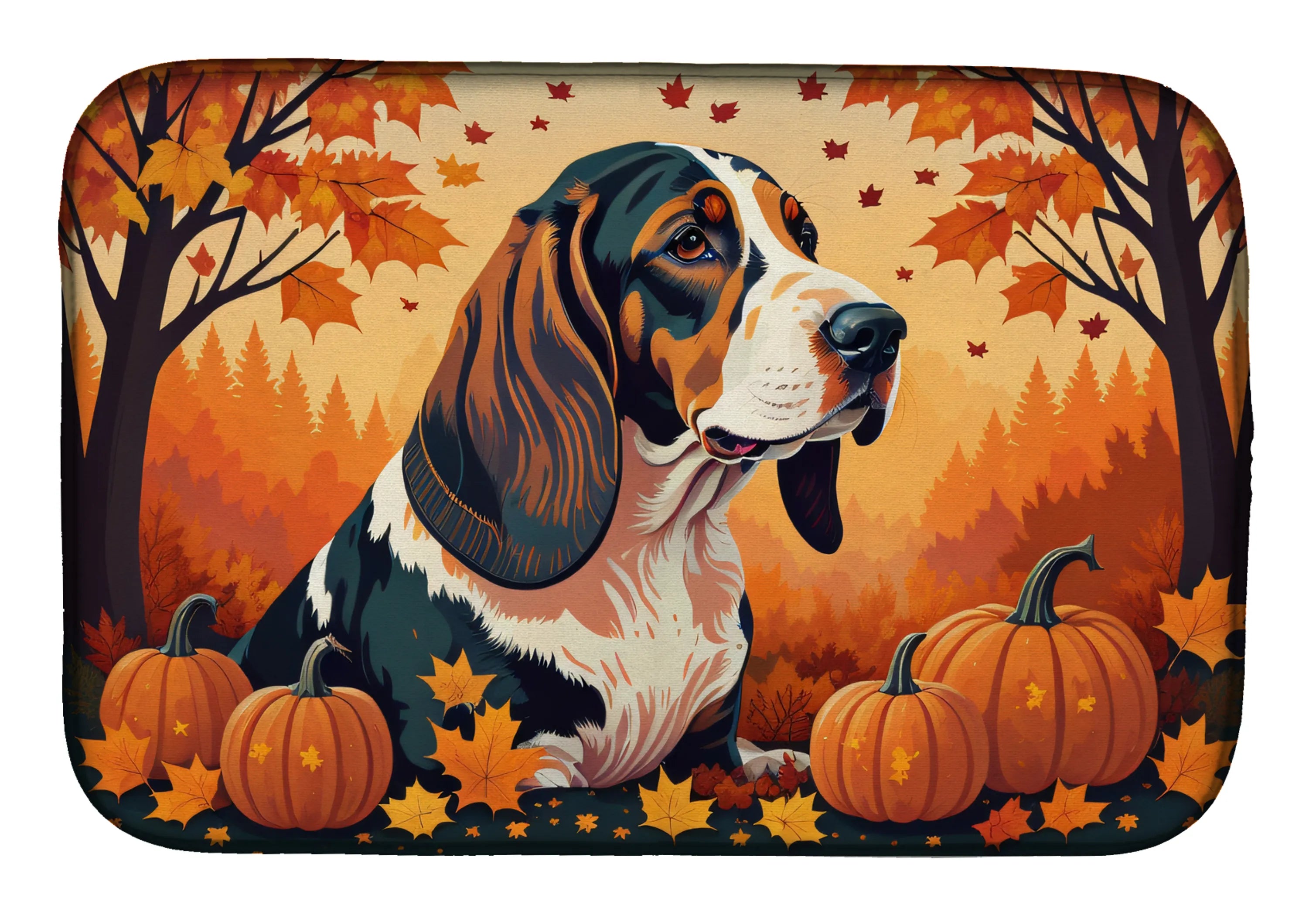 Autumn Leaves Dish Drying Mat - Size: 14  X 21" | Pack Of: 1 | Collection name: Autumn leaves