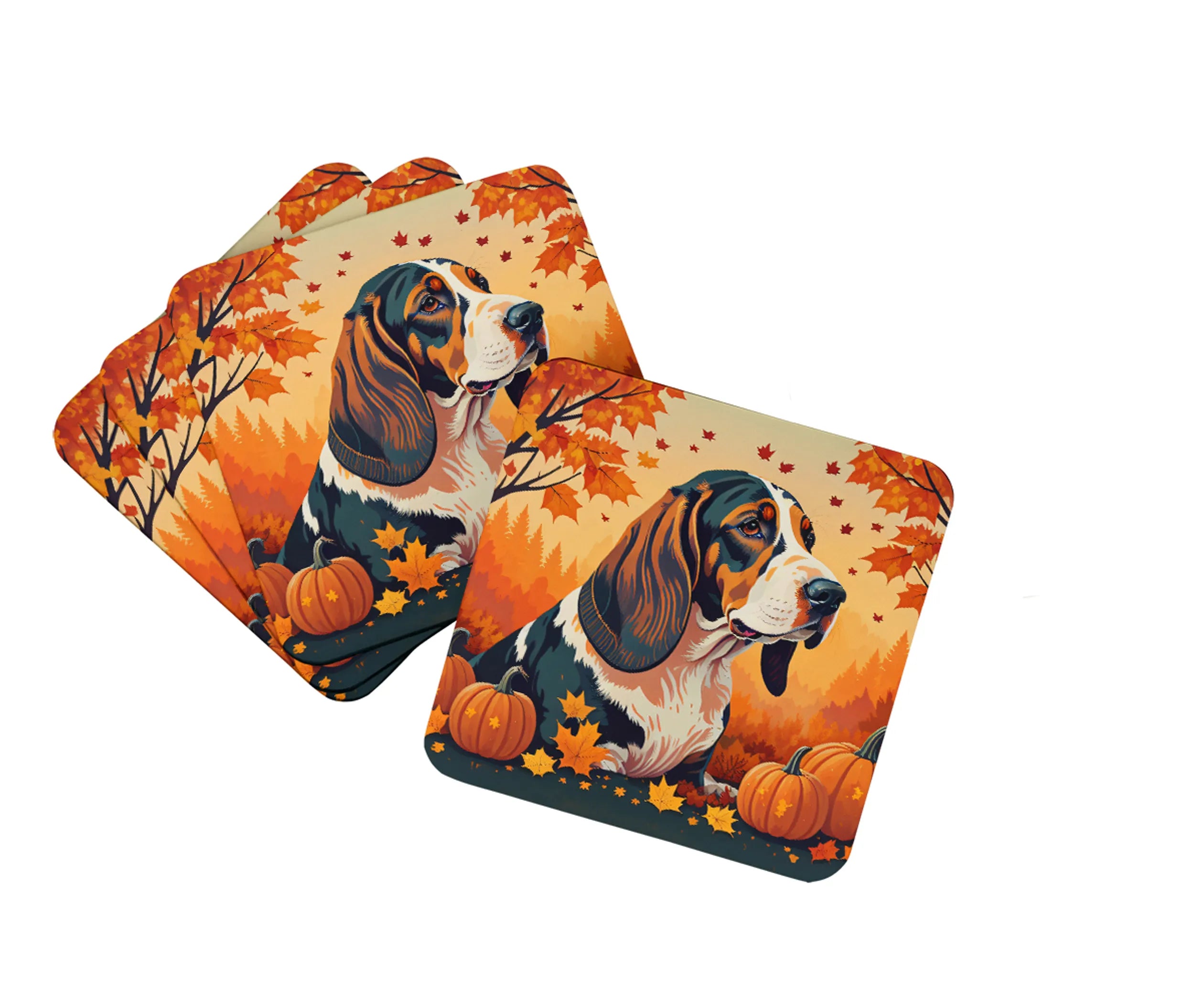 Autumn Leaves Foam Coasters - Size: 3.5 | Pack Of: 1 | Collection name: Autumn leaves