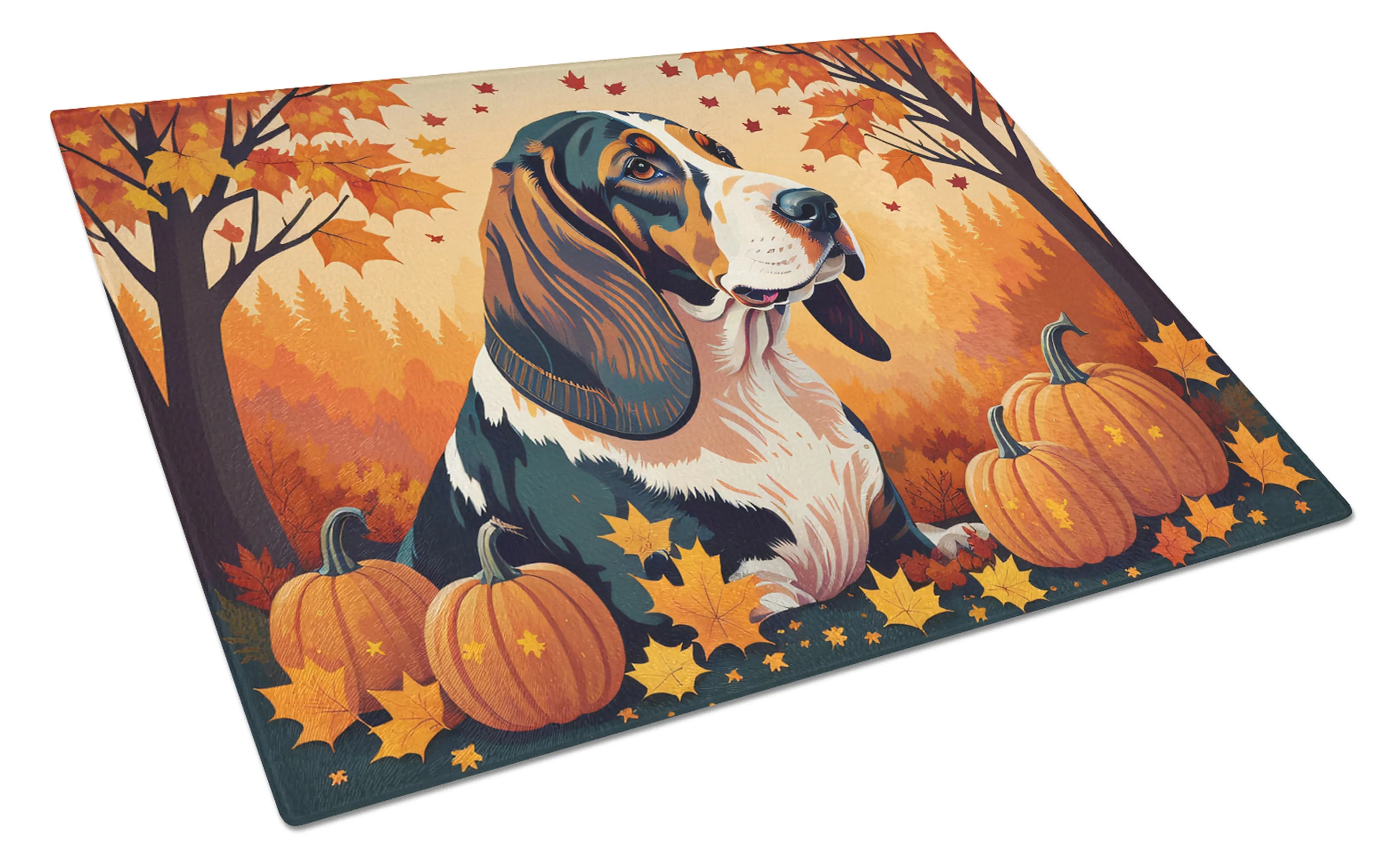 Autumn Leaves Glass Cutting Board - Size: LARGE | Pack Of: 1 | Collection name: Autumn leaves