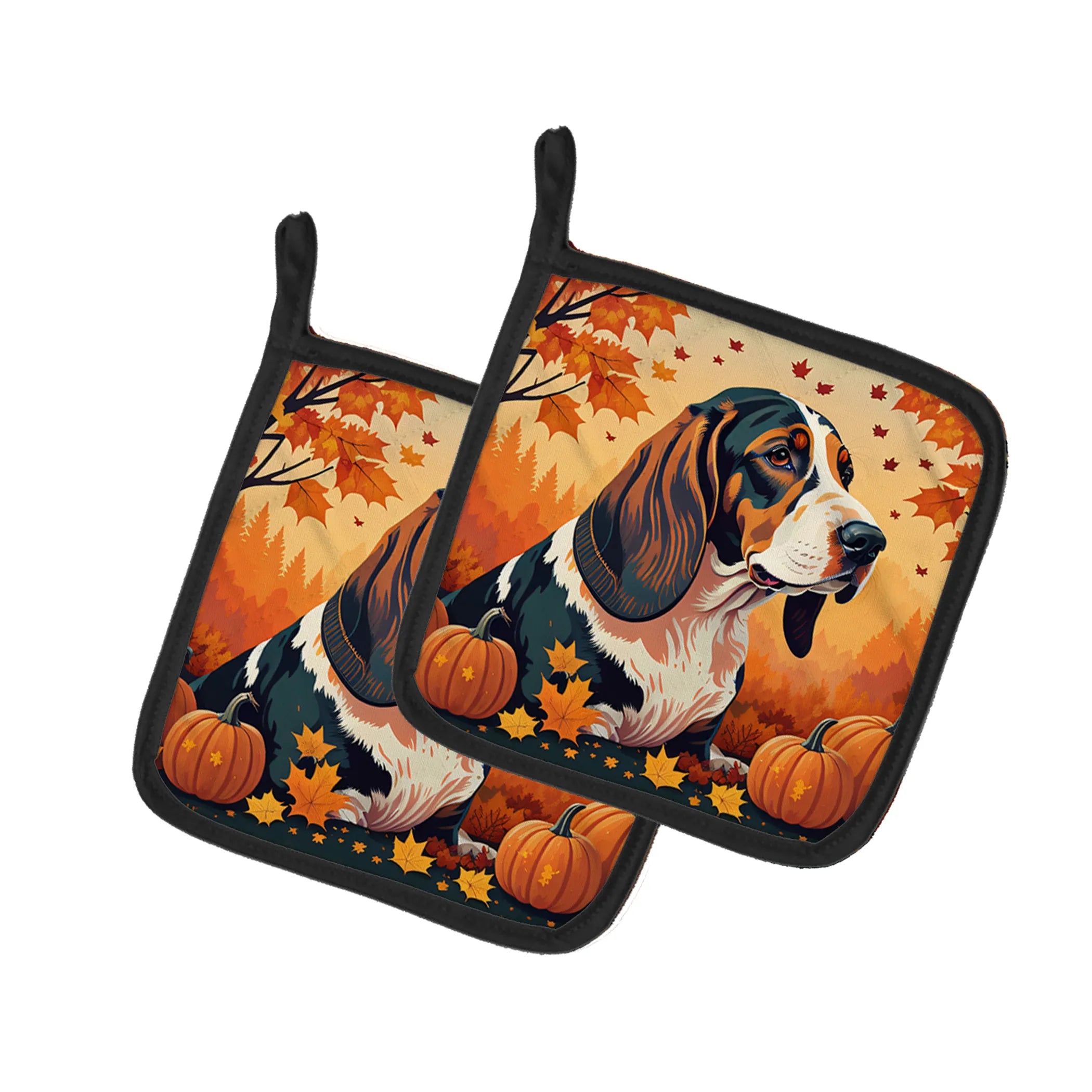Autumn Leaves Pair of Pot Holders - Size: 7.5HX7.5W | Pack Of: 1 | Collection name: Autumn leaves
