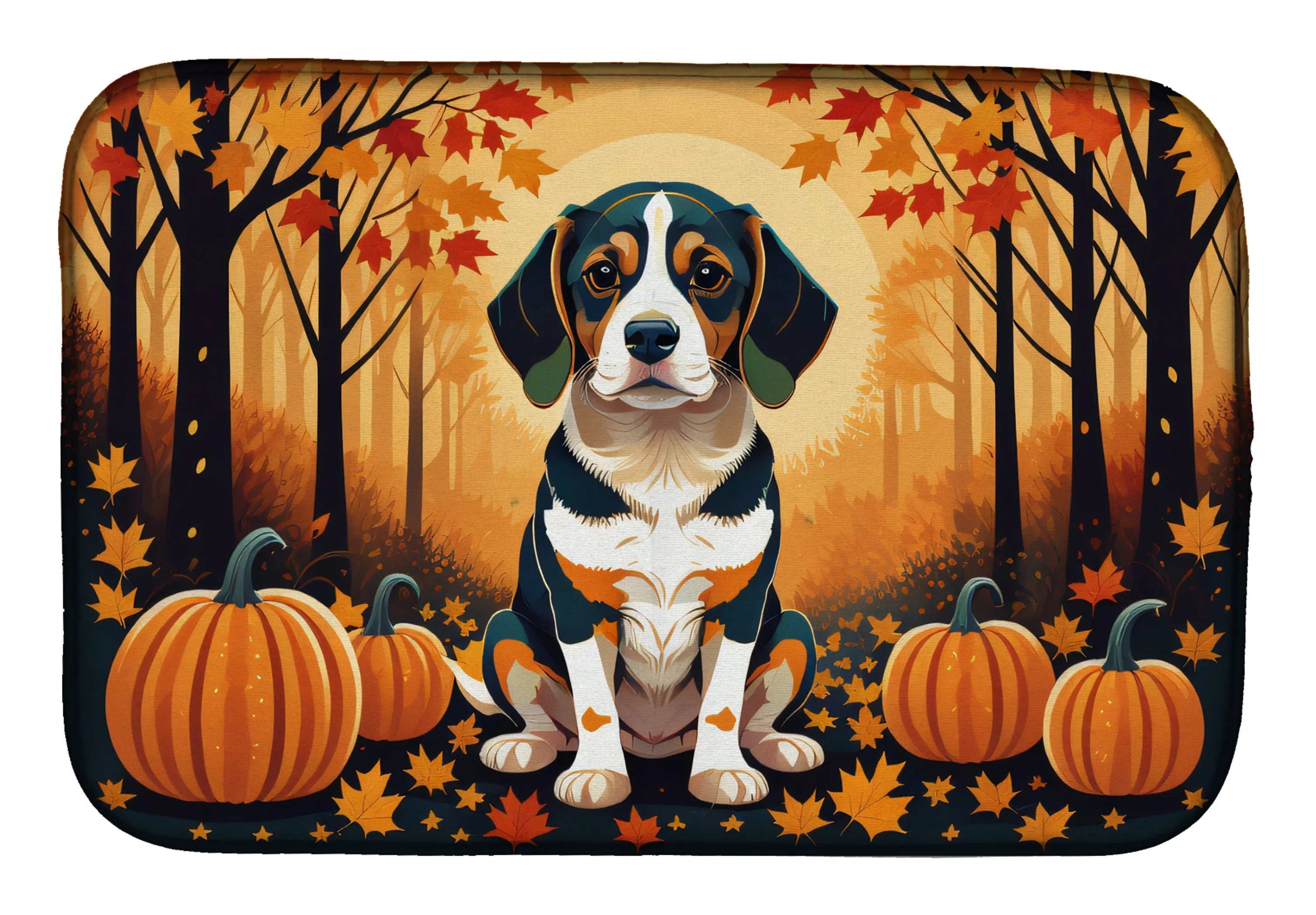 Autumn Leaves Dish Drying Mat - Size: 14  X 21" | Pack Of: 1 | Collection name: Autumn leaves