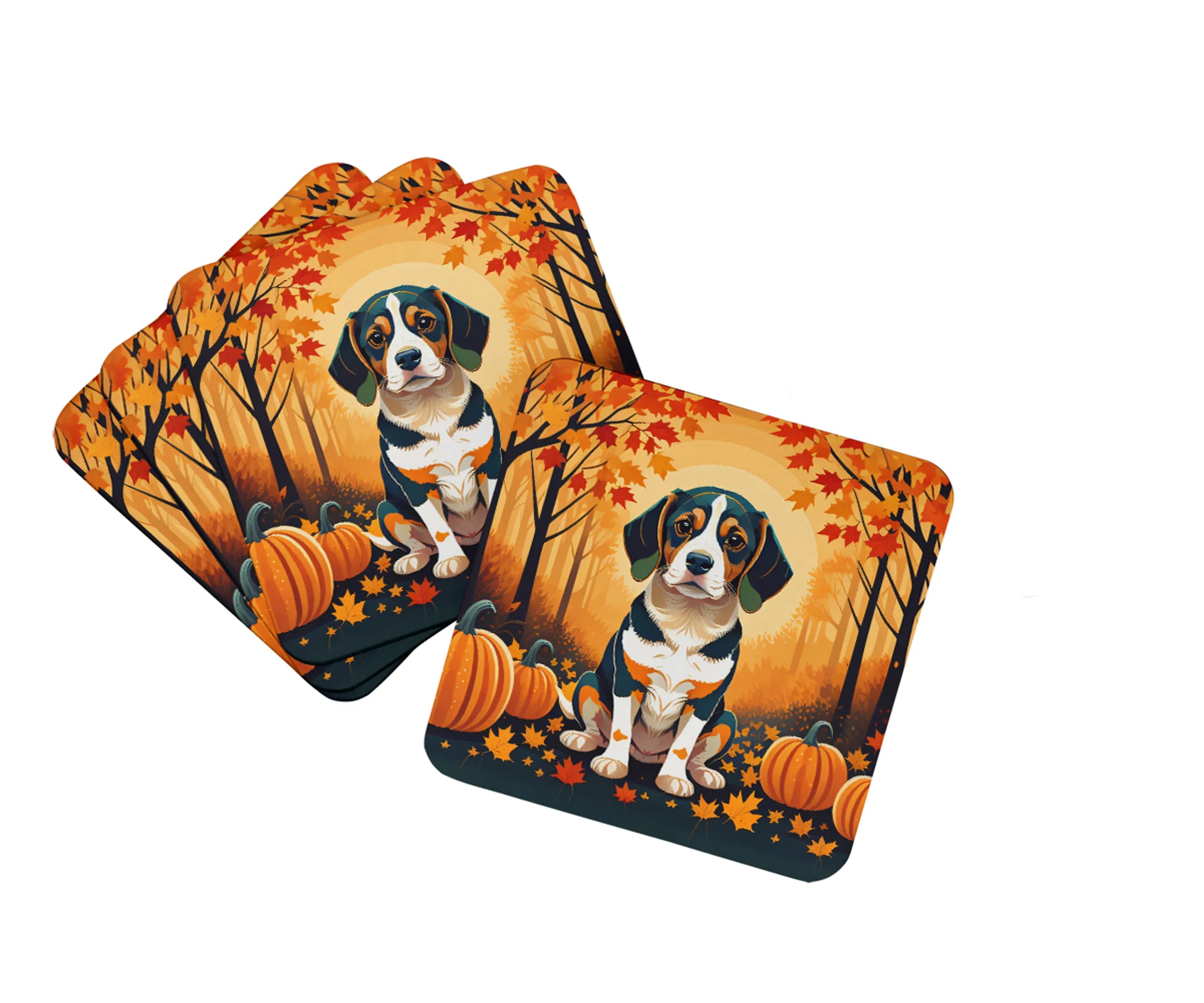 Autumn Leaves Foam Coasters - Size: 3.5 | Pack Of: 1 | Collection name: Autumn leaves