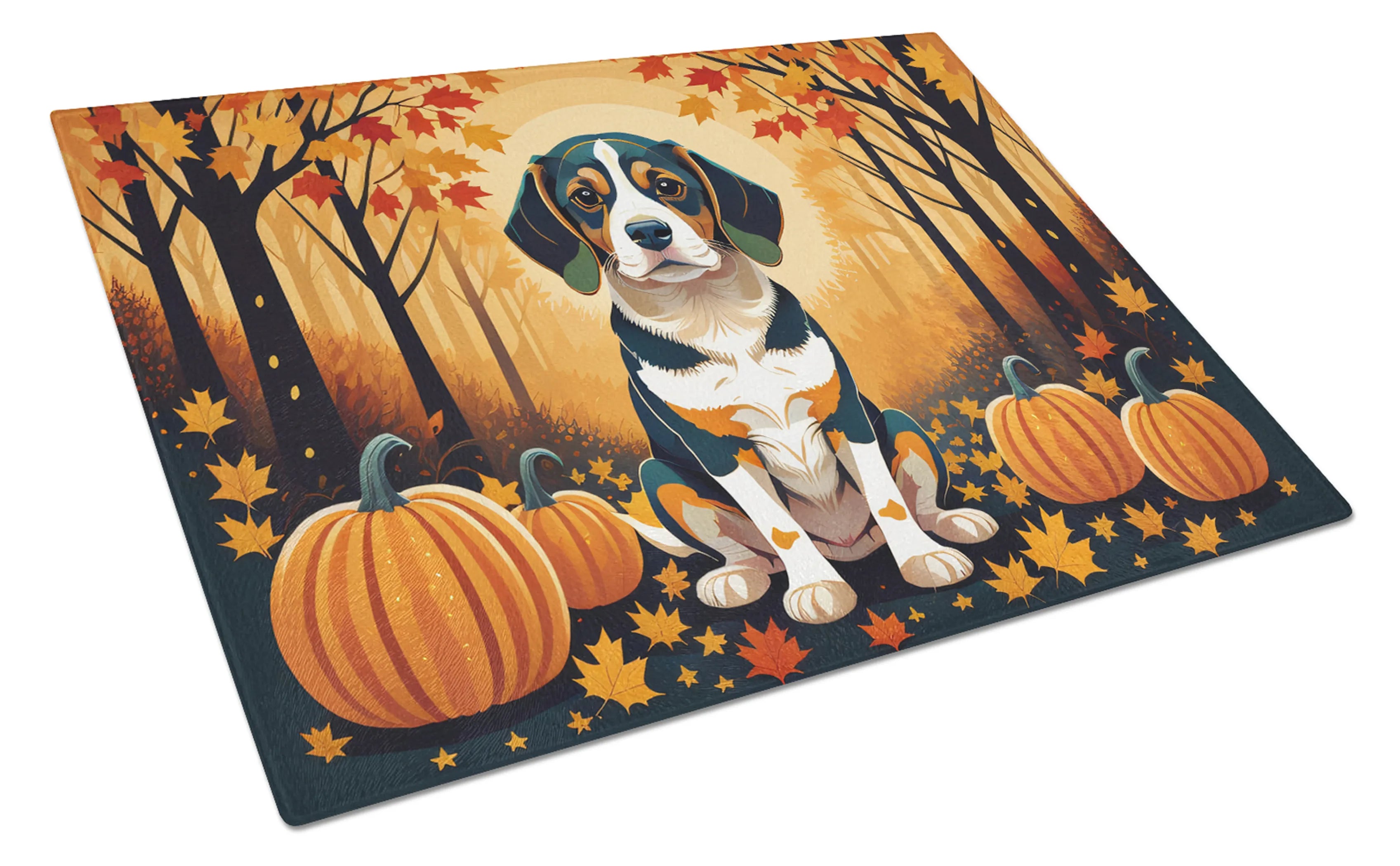 Autumn Leaves Glass Cutting Board - Size: LARGE | Pack Of: 1 | Collection name: Autumn leaves