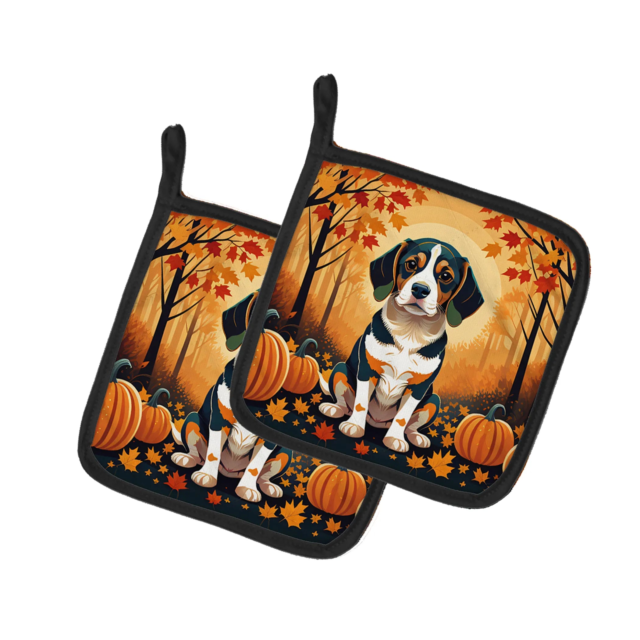 Autumn Leaves Pair of Pot Holders - Size: 7.5HX7.5W | Pack Of: 1 | Collection name: Autumn leaves