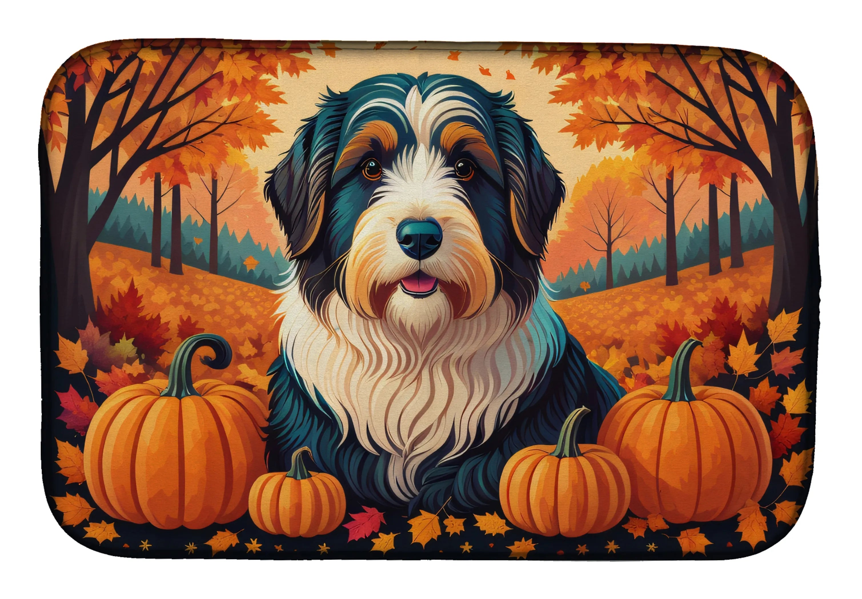 Autumn Leaves Dish Drying Mat - Size: 14  X 21" | Pack Of: 1 | Collection name: Autumn leaves