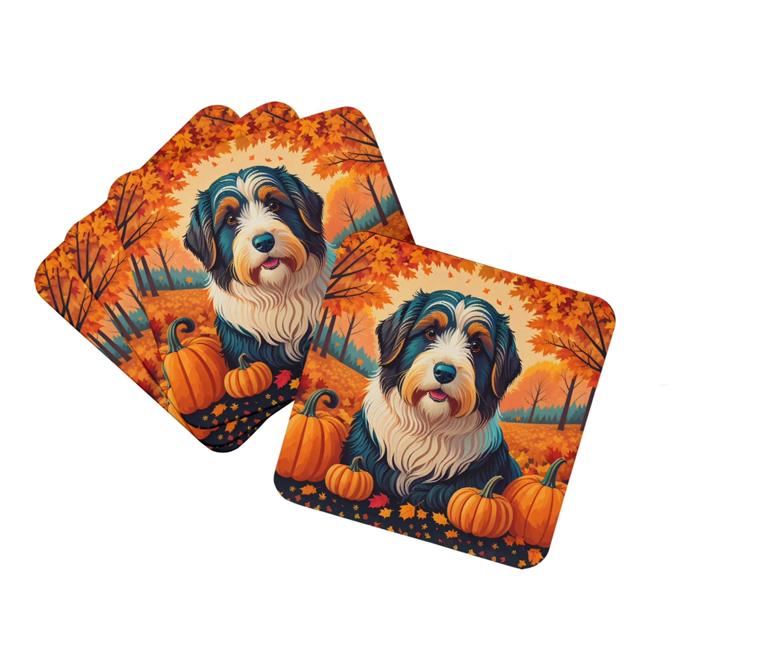 Autumn Leaves Foam Coasters - Size: 3.5 | Pack Of: 1 | Collection name: Autumn leaves