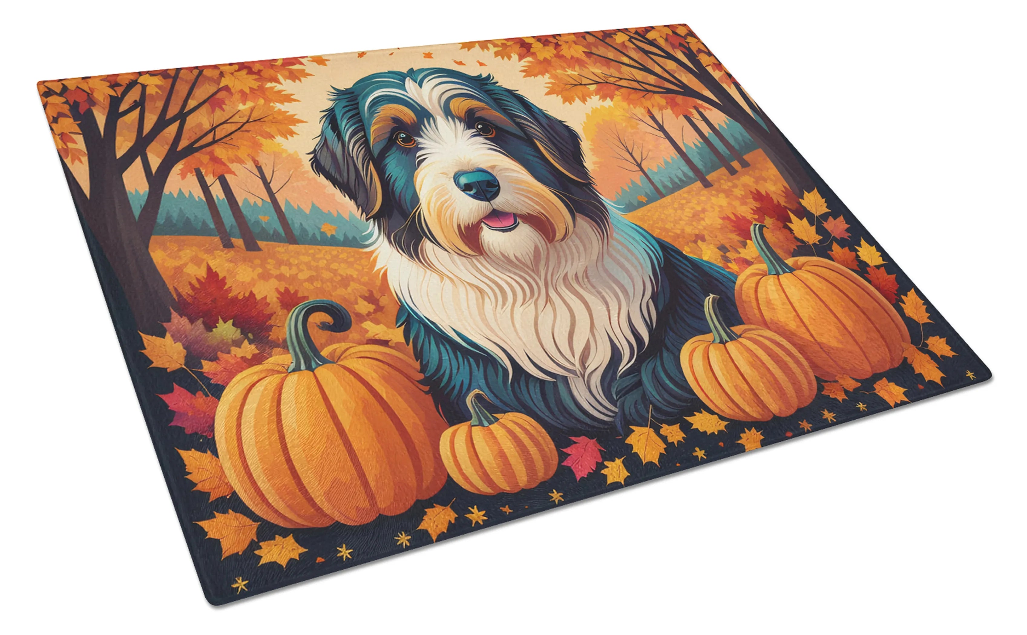 Autumn Leaves Glass Cutting Board - Size: LARGE | Pack Of: 1 | Collection name: Autumn leaves