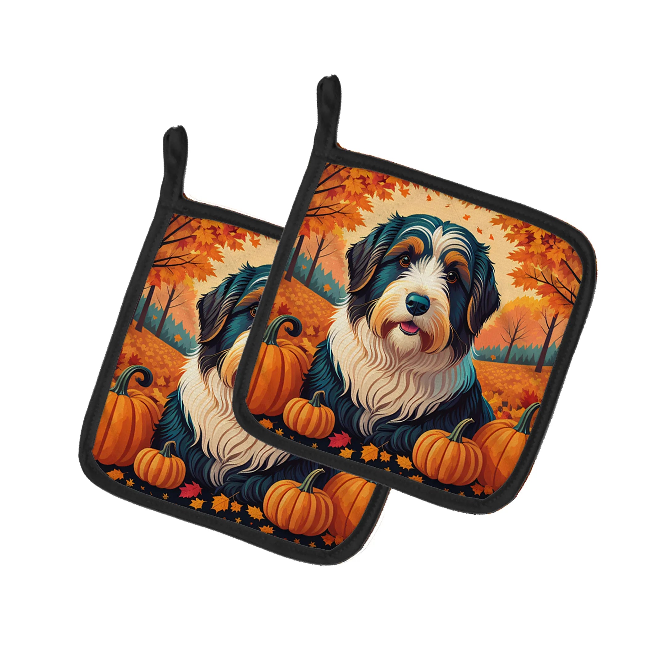 Autumn Leaves Pair of Pot Holders - Size: 7.5HX7.5W | Pack Of: 1 | Collection name: Autumn leaves