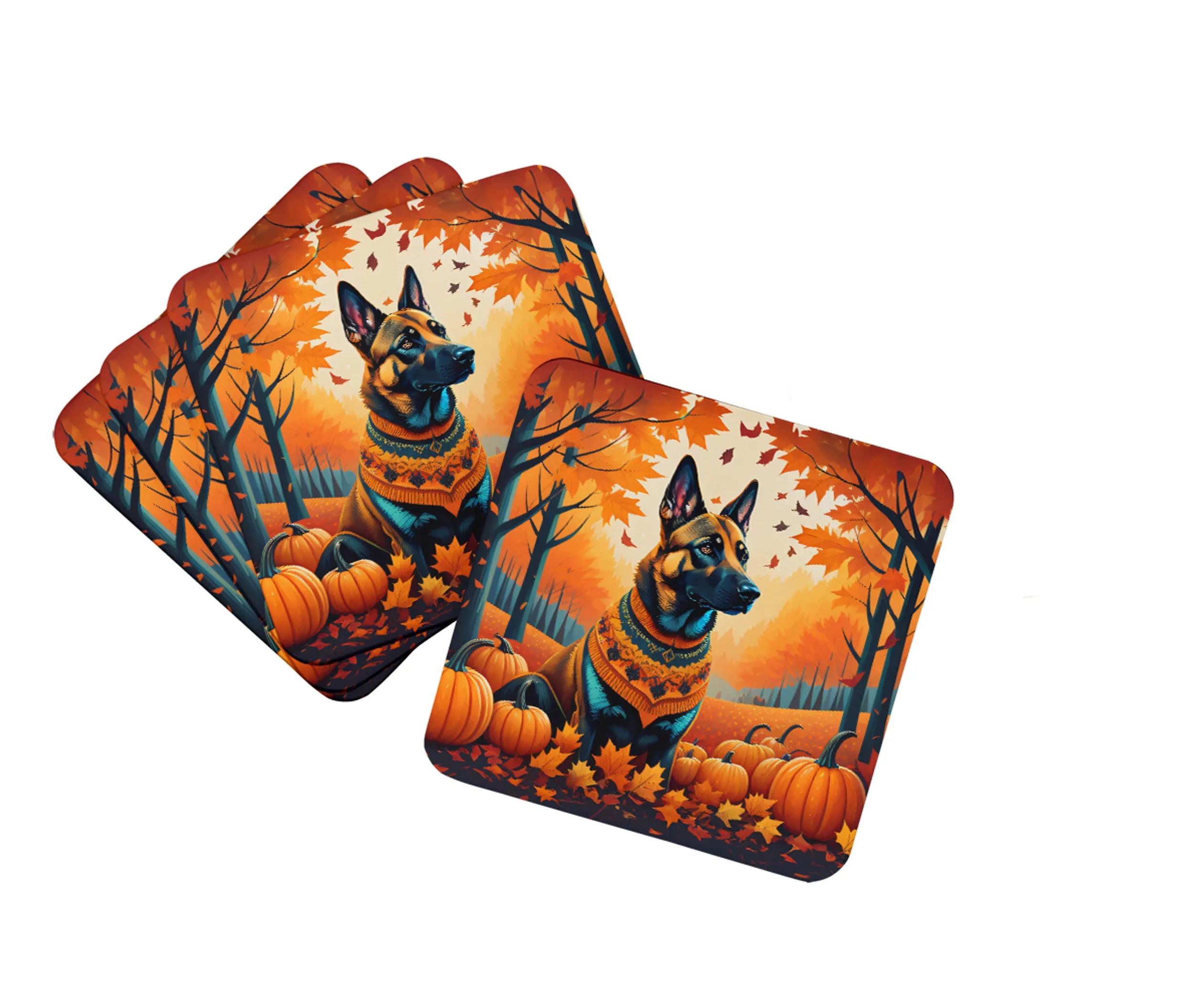 Autumn Leaves Foam Coasters - Size: 3.5 | Pack Of: 1 | Collection name: Autumn leaves