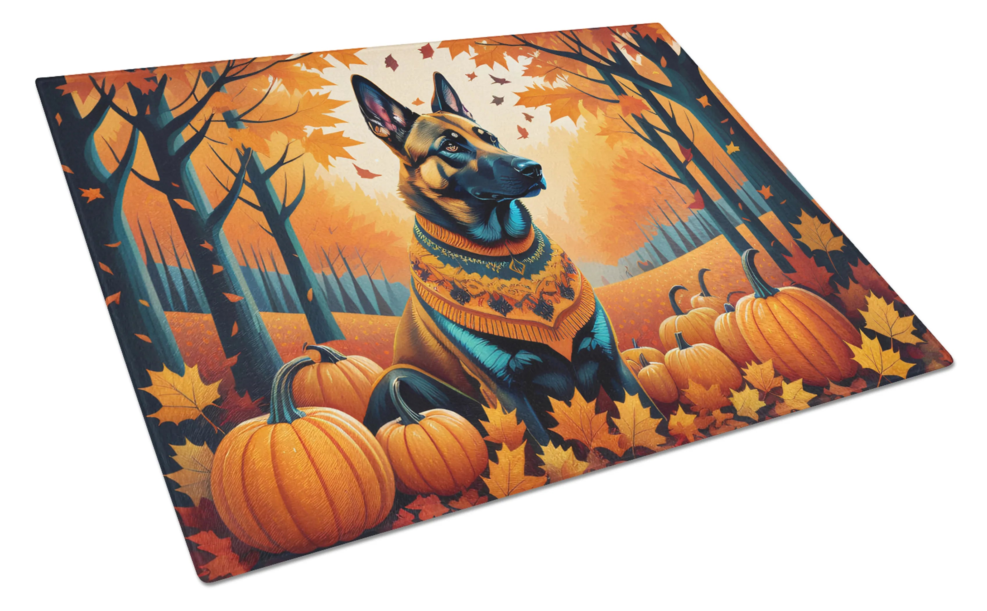 Autumn Leaves Glass Cutting Board - Size: LARGE | Pack Of: 1 | Collection name: Autumn leaves