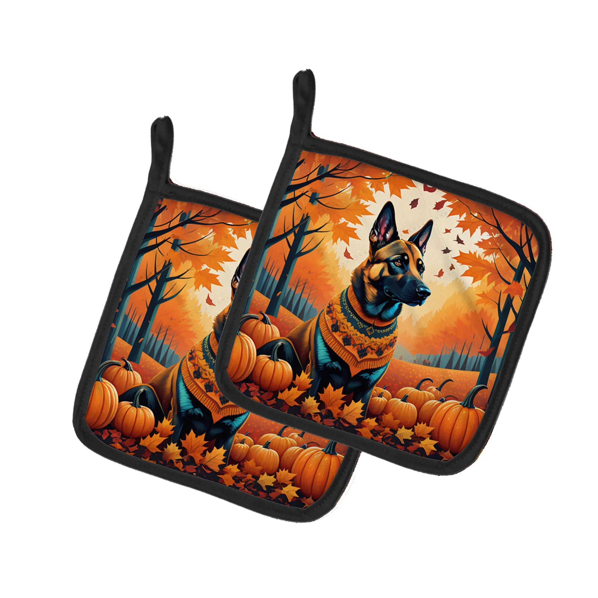 Autumn Leaves Pair of Pot Holders - Size: 7.5HX7.5W | Pack Of: 1 | Collection name: Autumn leaves
