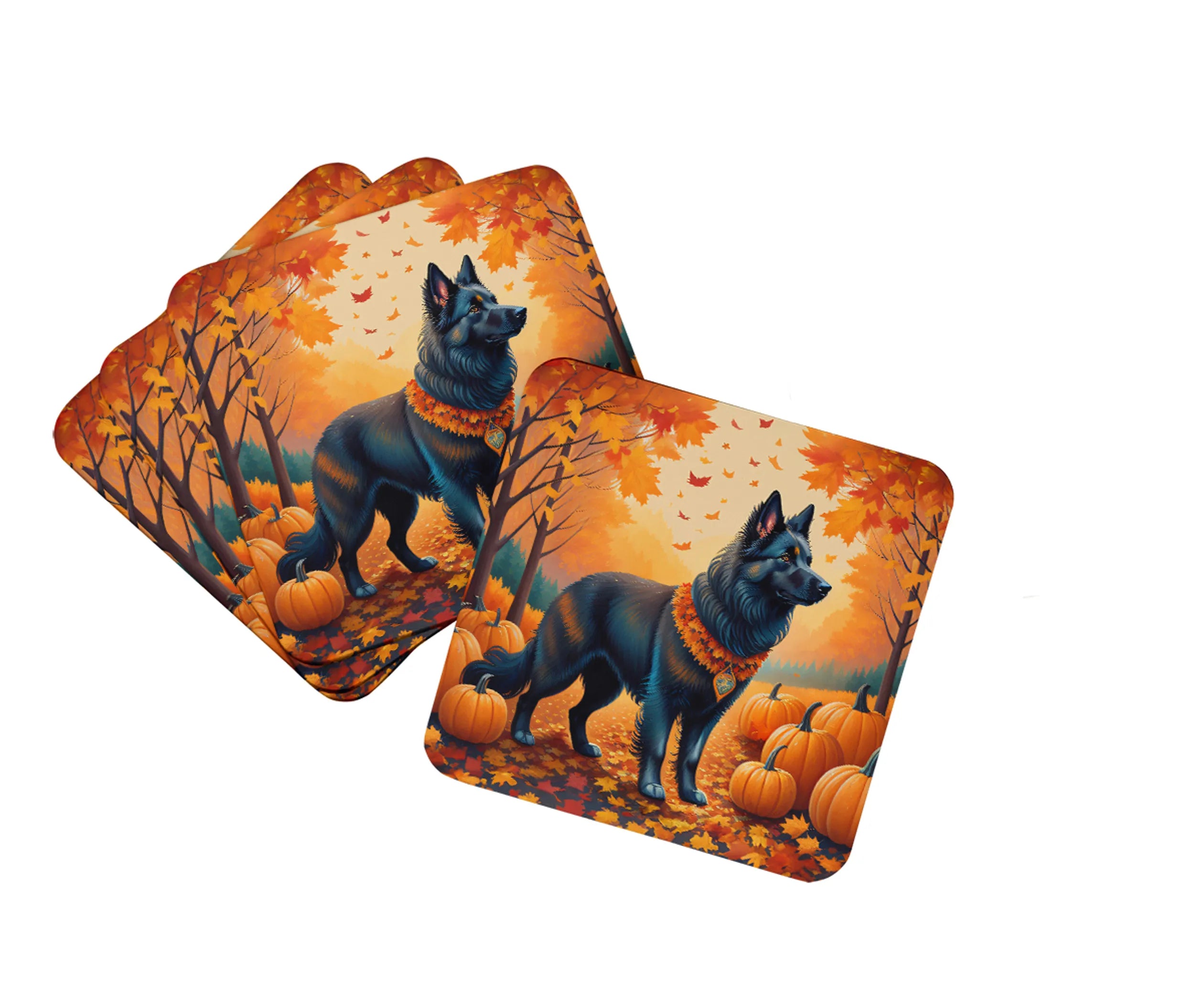 Autumn Leaves Foam Coasters - Size: 3.5 | Pack Of: 1 | Collection name: Autumn leaves
