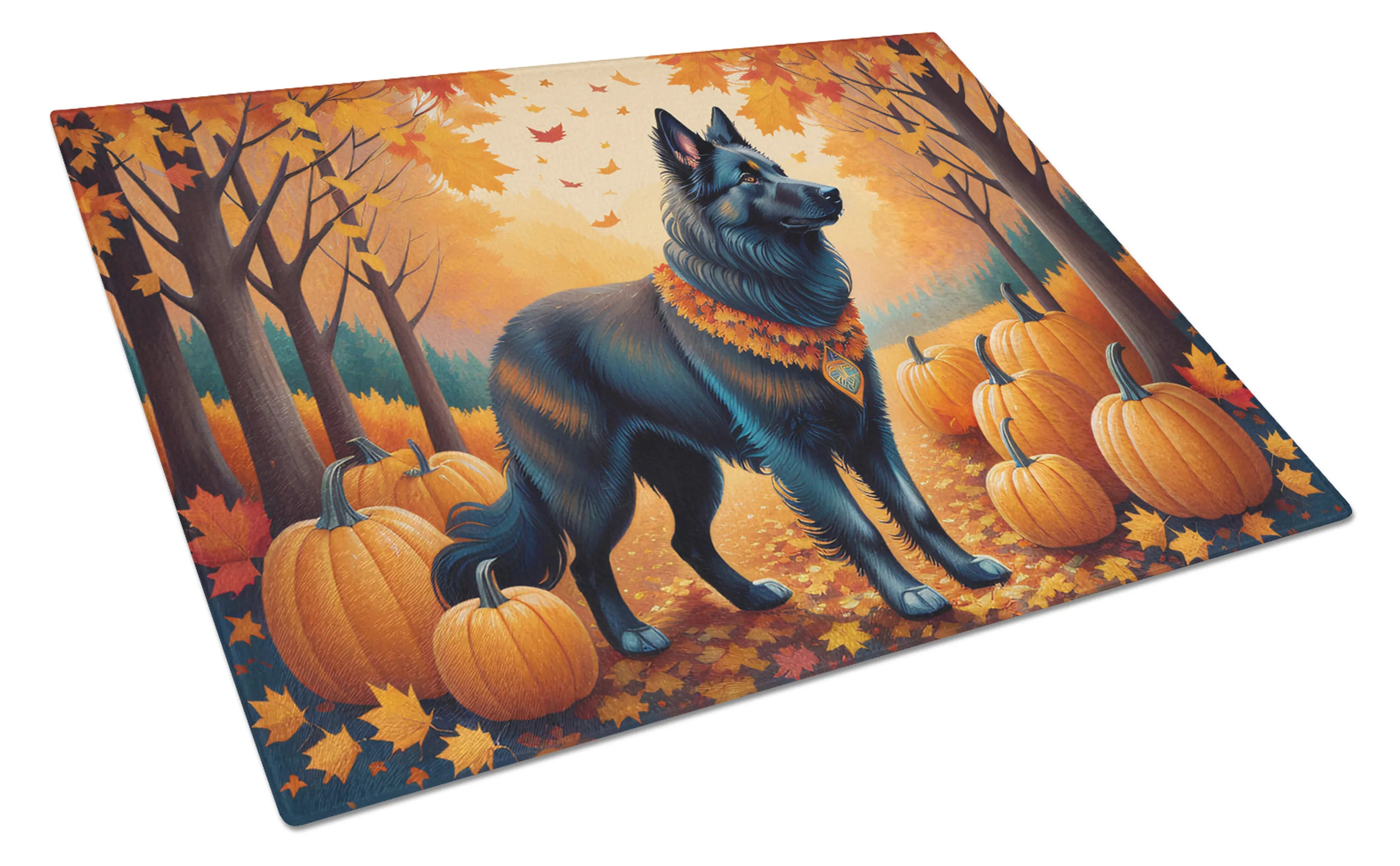 Autumn Leaves Glass Cutting Board - Size: LARGE | Pack Of: 1 | Collection name: Autumn leaves