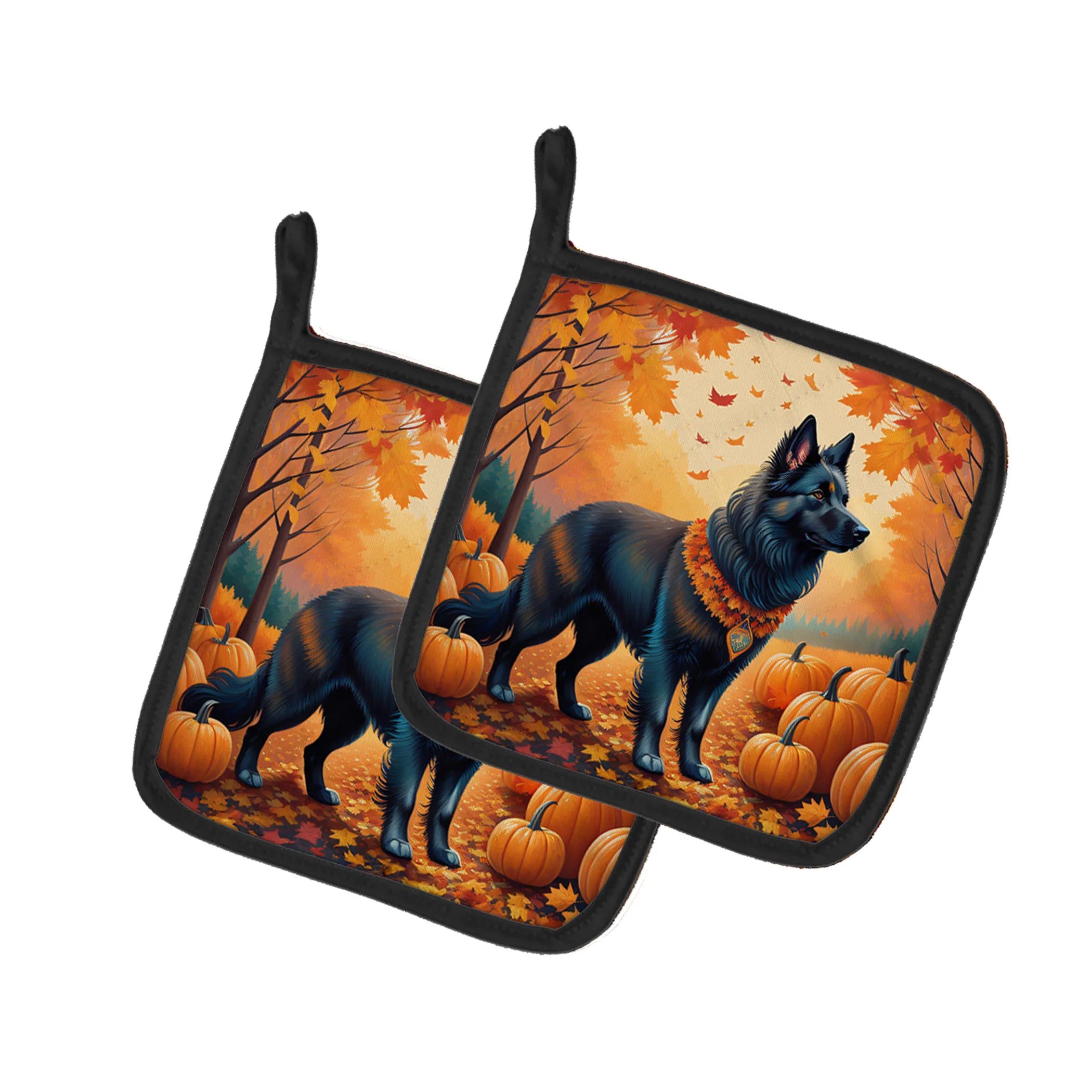 Autumn Leaves Pair of Pot Holders - Size: 7.5HX7.5W | Pack Of: 1 | Collection name: Autumn leaves