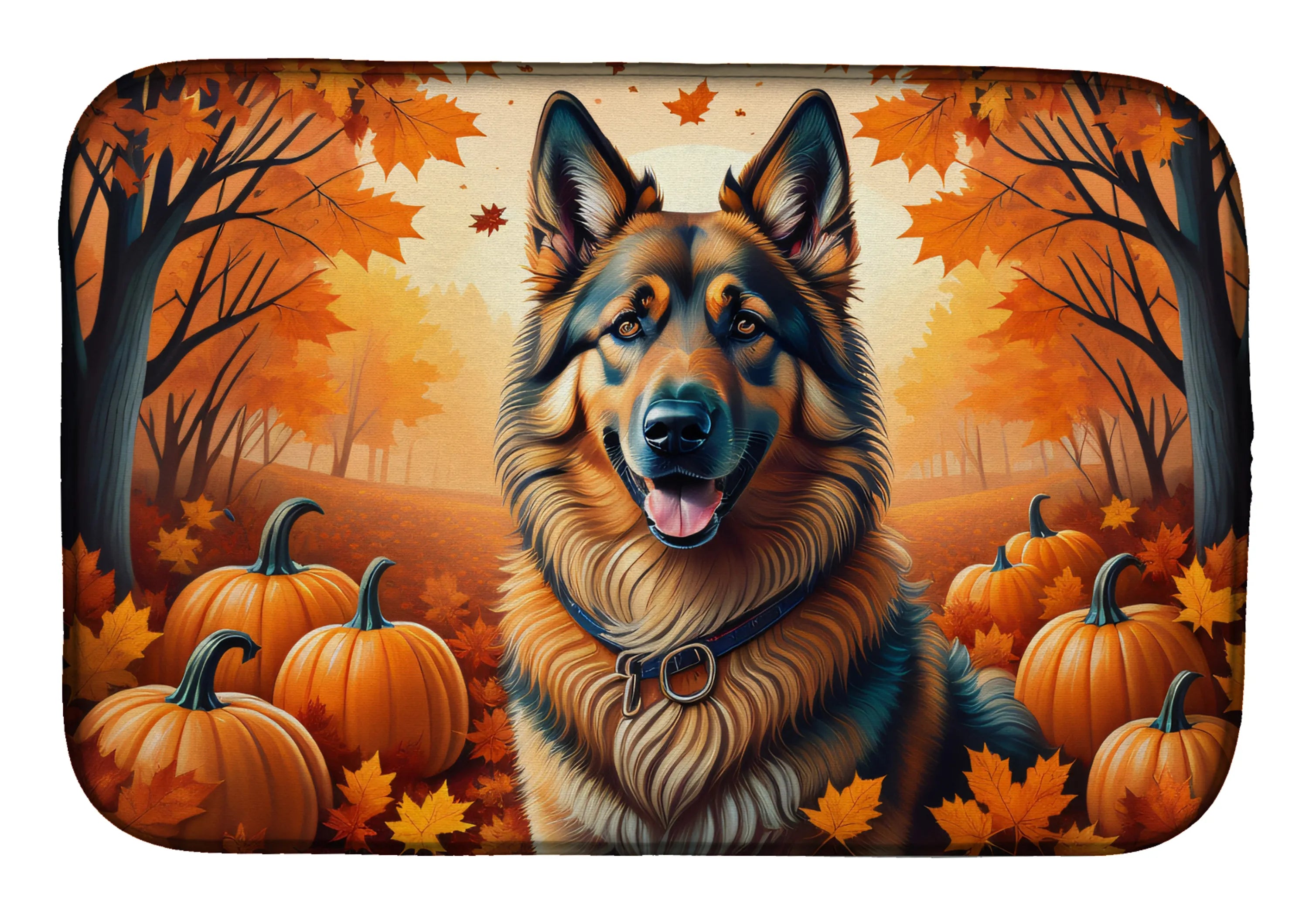 Autumn Leaves Dish Drying Mat - Size: 14  X 21" | Pack Of: 1 | Collection name: Autumn leaves