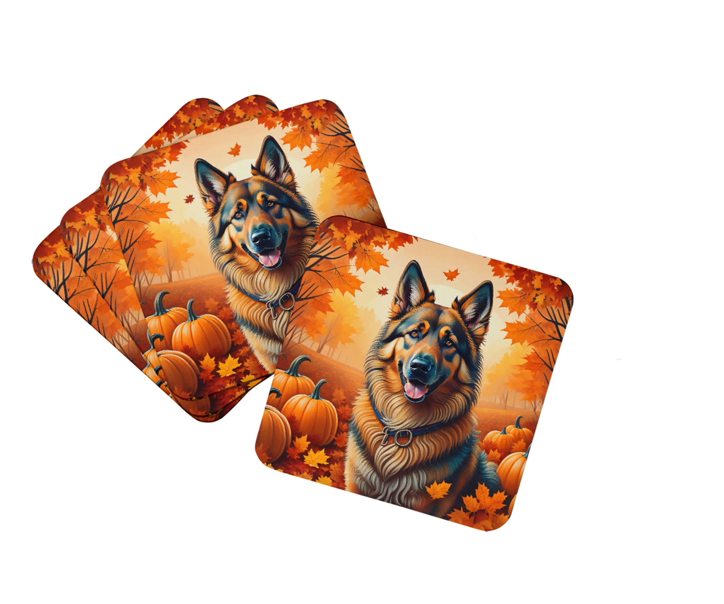 Autumn Leaves Foam Coasters - Size: 3.5 | Pack Of: 1 | Collection name: Autumn leaves