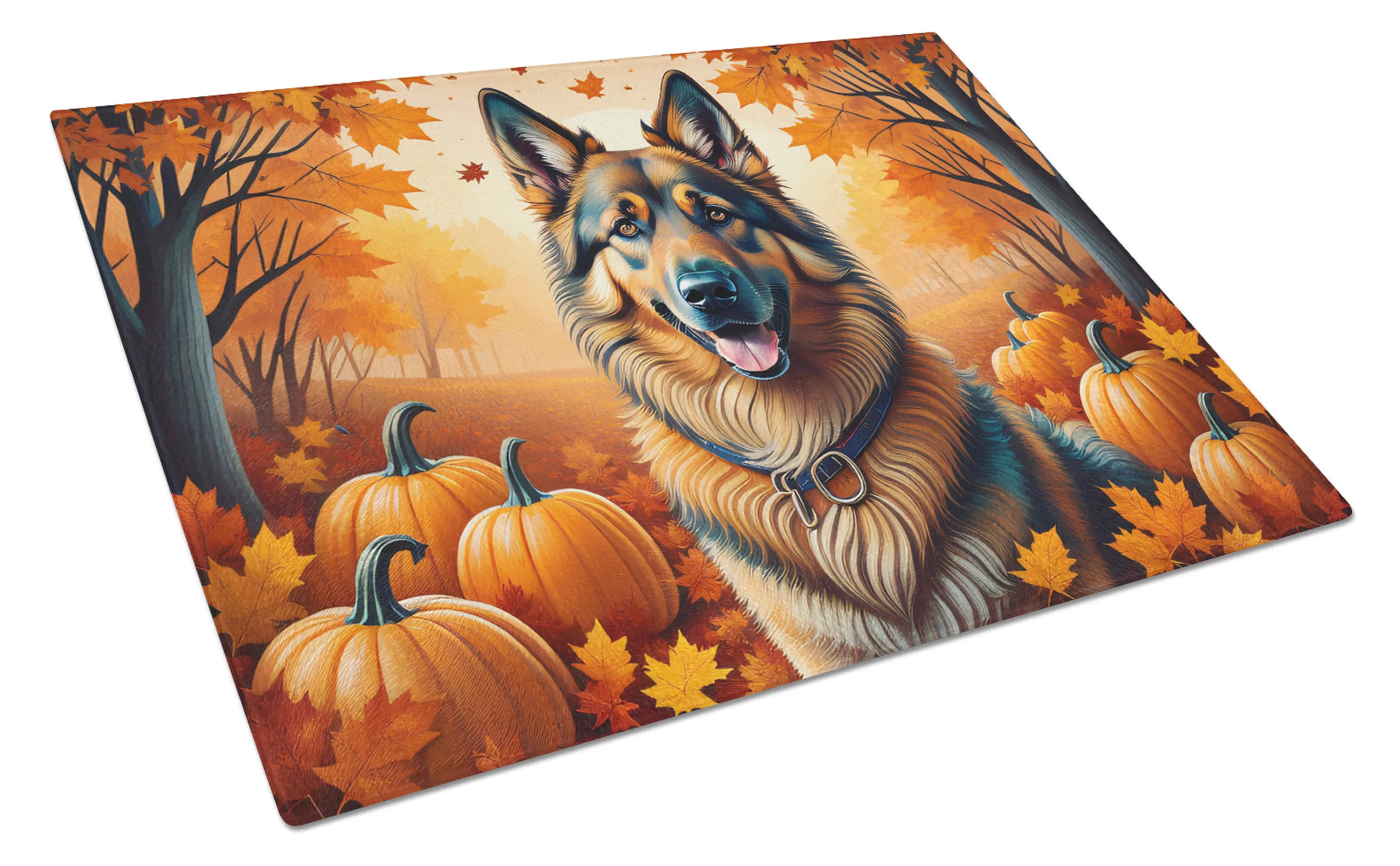 Autumn Leaves Glass Cutting Board - Size: LARGE | Pack Of: 1 | Collection name: Autumn leaves