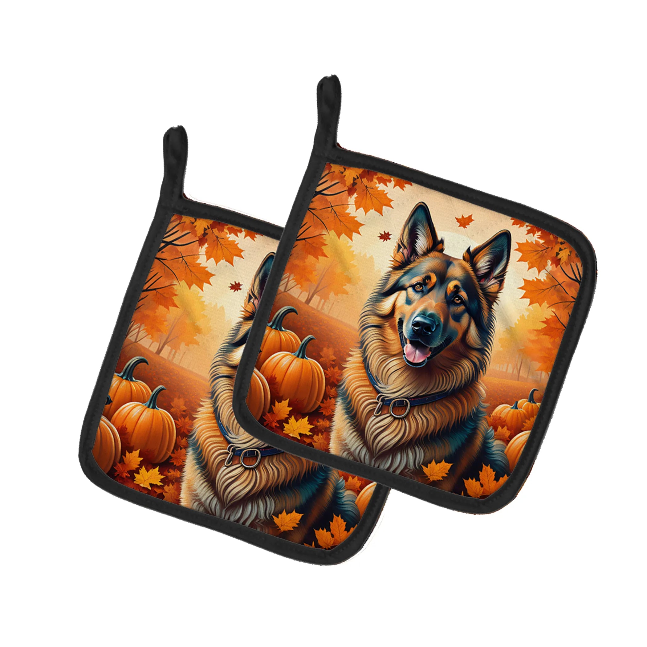 Autumn Leaves Pair of Pot Holders - Size: 7.5HX7.5W | Pack Of: 1 | Collection name: Autumn leaves